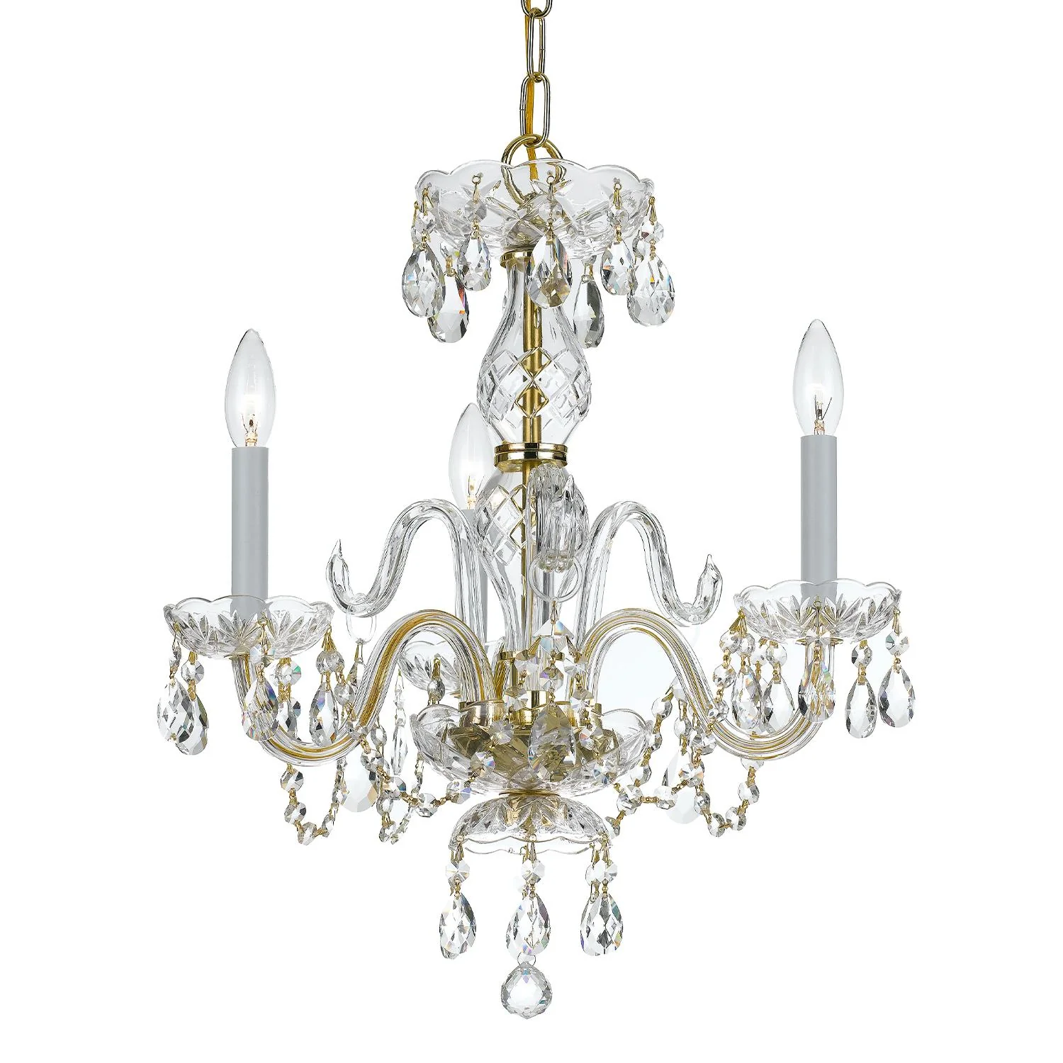 Crystorama Traditional Crystal 16'' Hand Cut Crystal Polished Brass Chandelier - Image 3