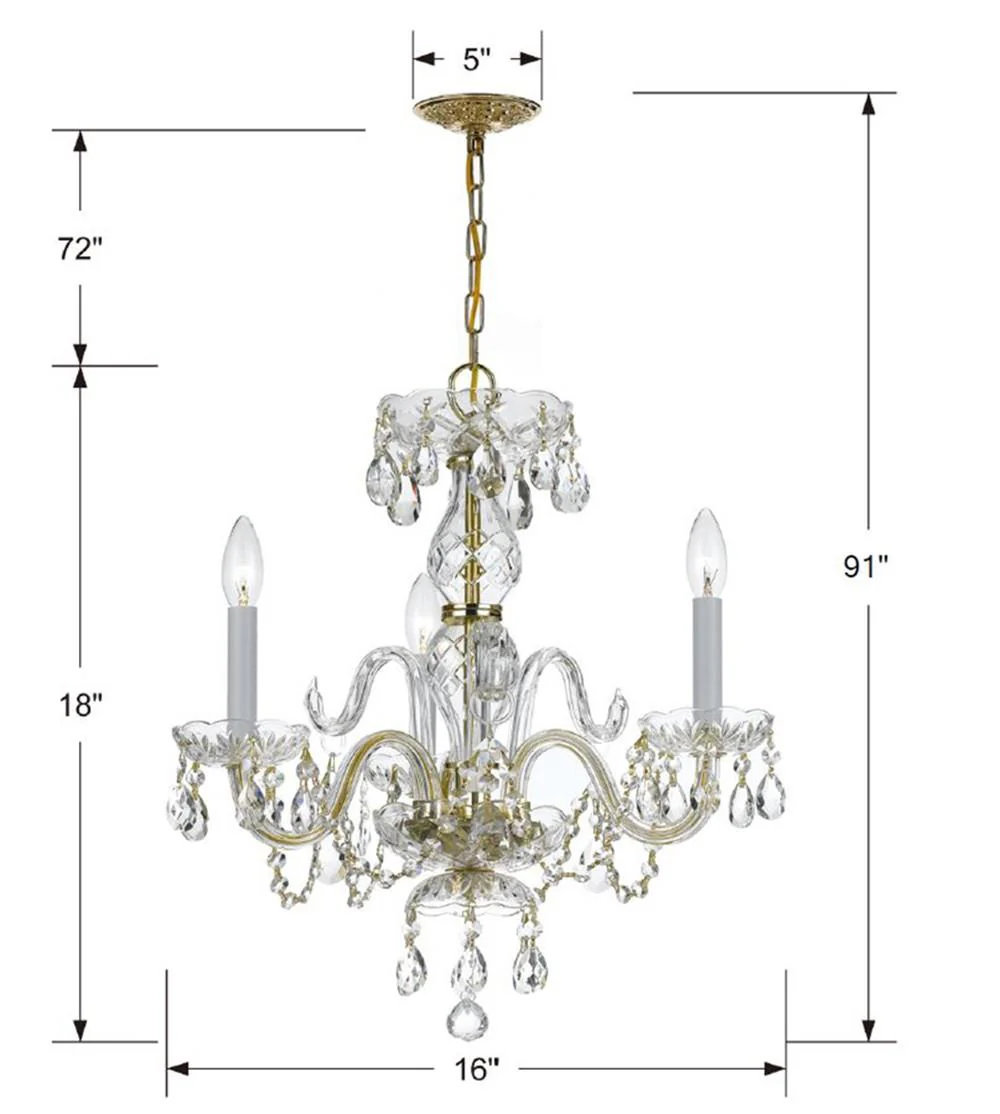 Crystorama Traditional Crystal 16'' Hand Cut Crystal Polished Brass Chandelier - Image 4