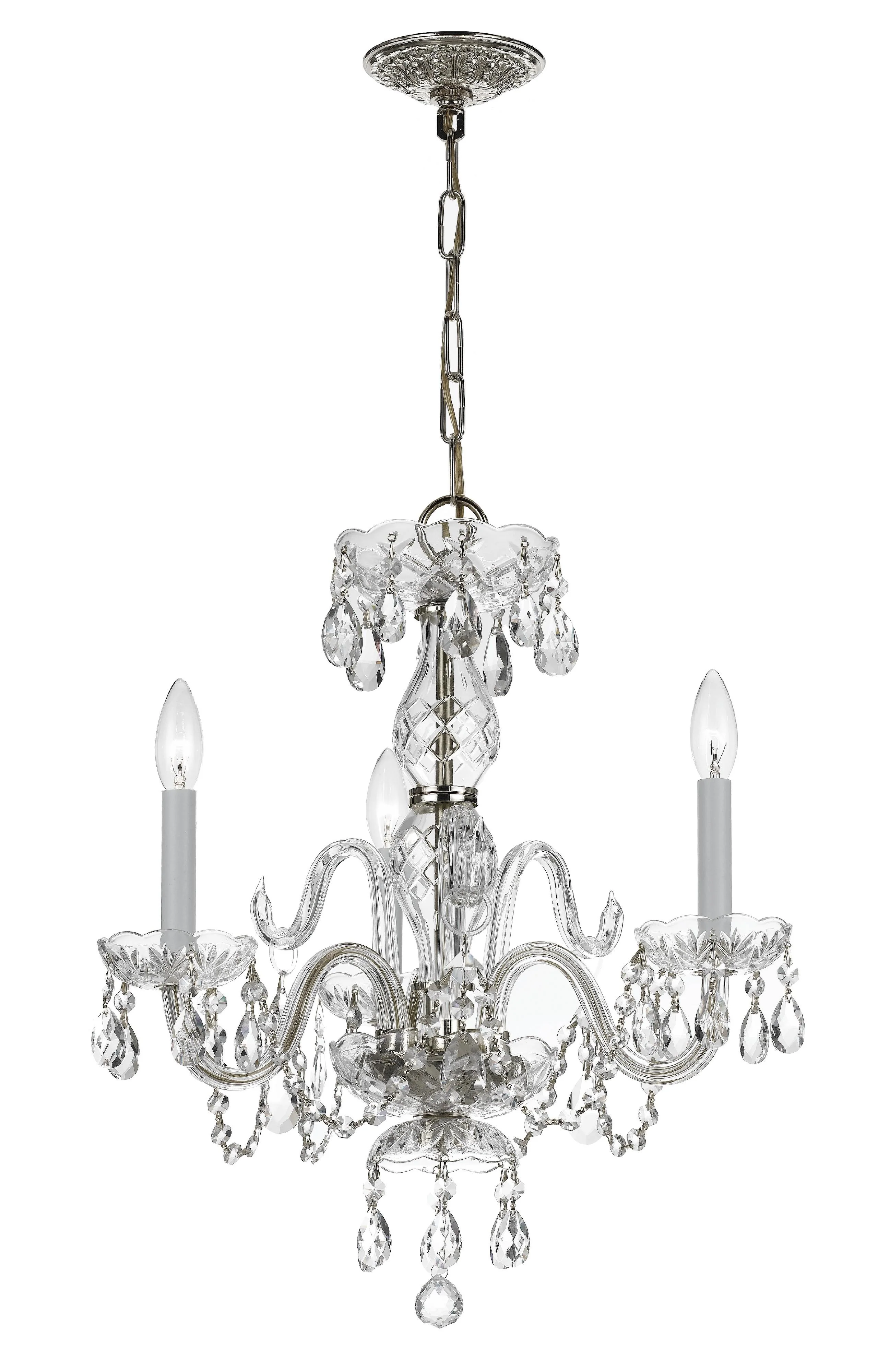 Crystorama Traditional Crystal 16'' Italian Crystal Polished Chrome Chandelier