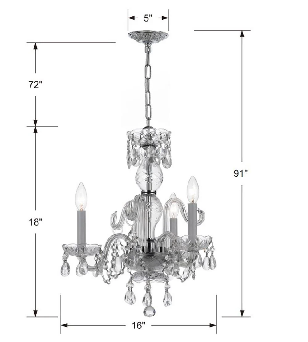 Crystorama Traditional Crystal 16'' Italian Crystal Polished Chrome Chandelier - Image 2