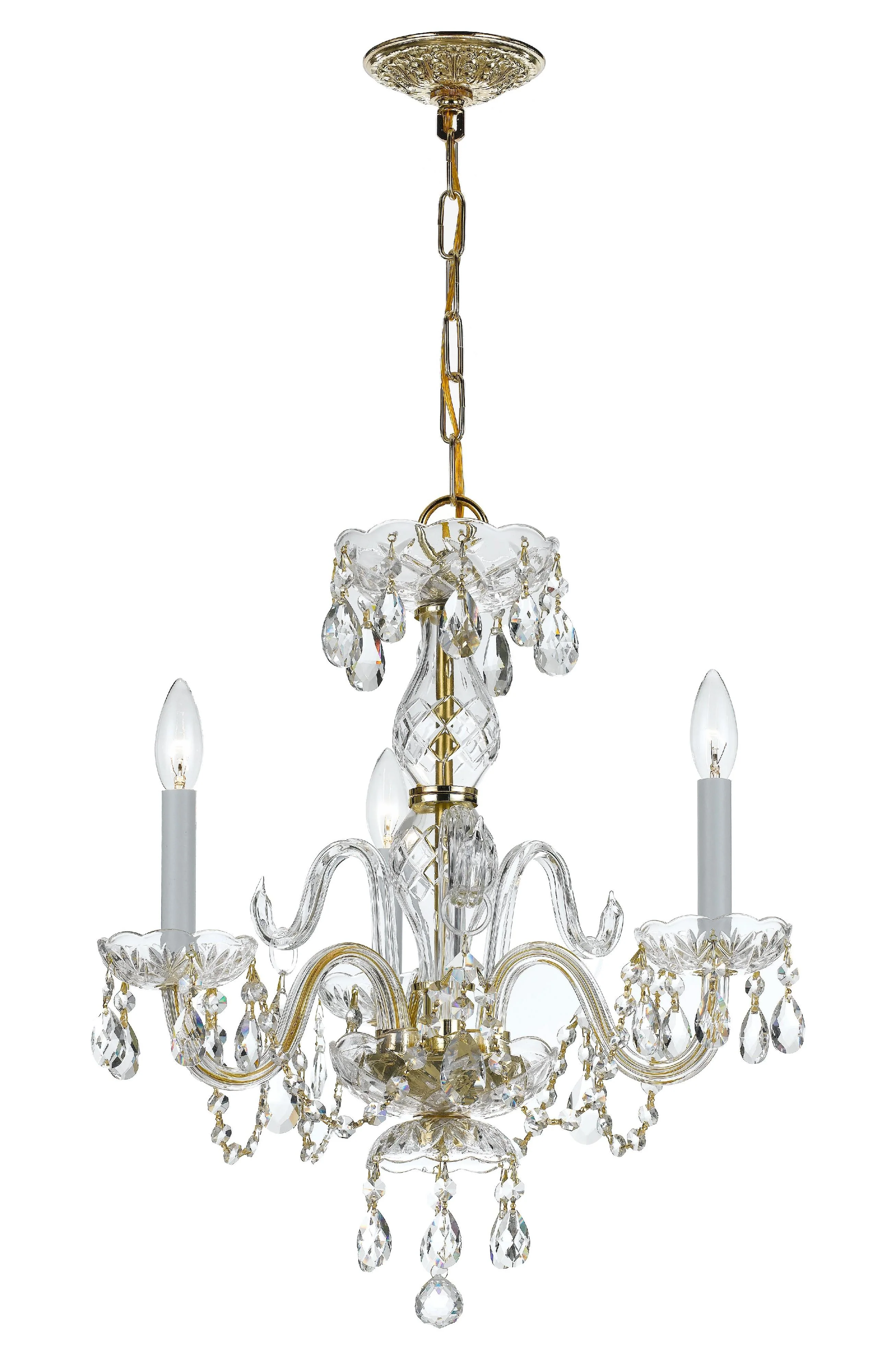 Crystorama Traditional Crystal 16'' Swarovski Spectra Crystal Polished Brass Chandelier