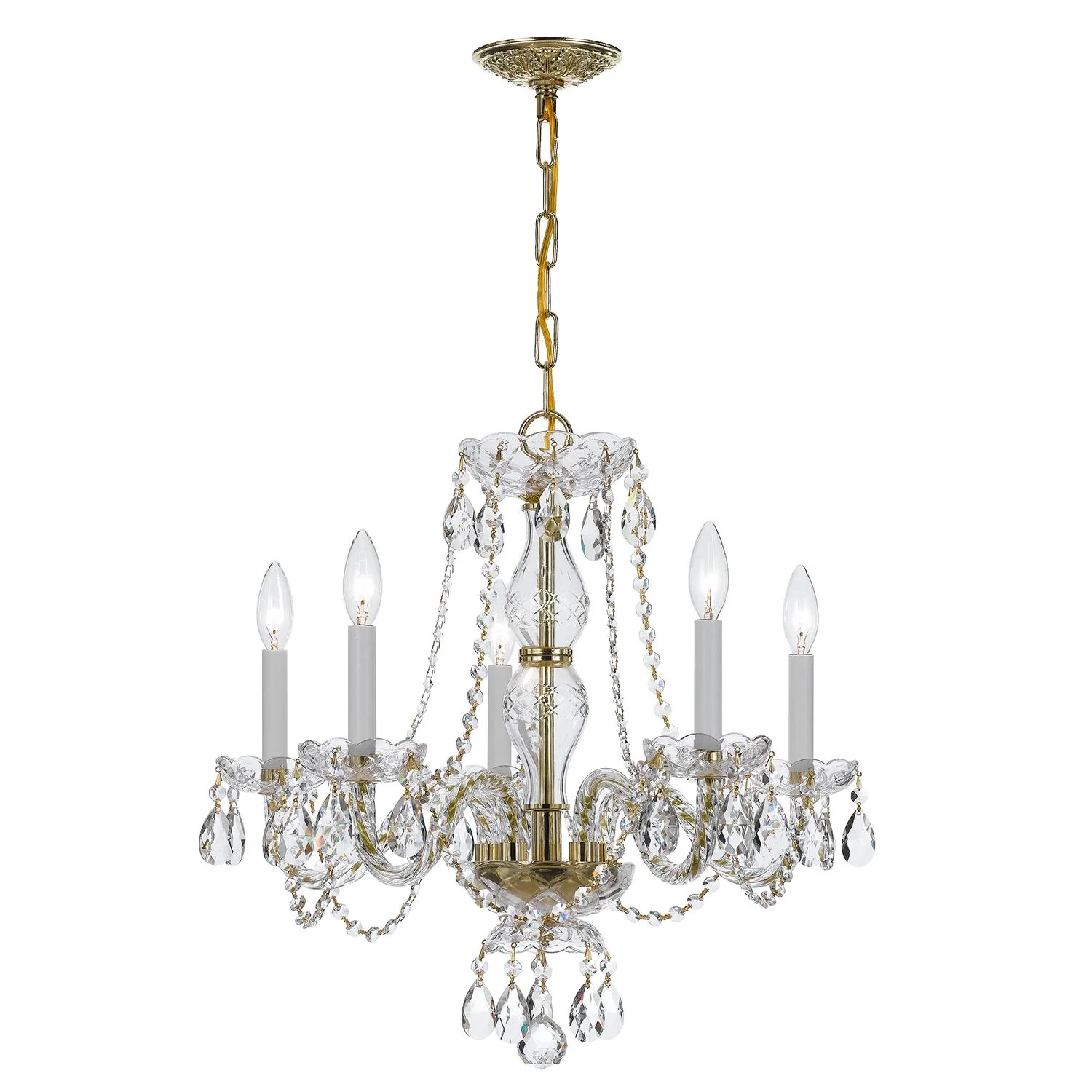 Crystorama Traditional Crystal 21'' Hand Cut Crystal Polished Brass Chandelier - Image 2
