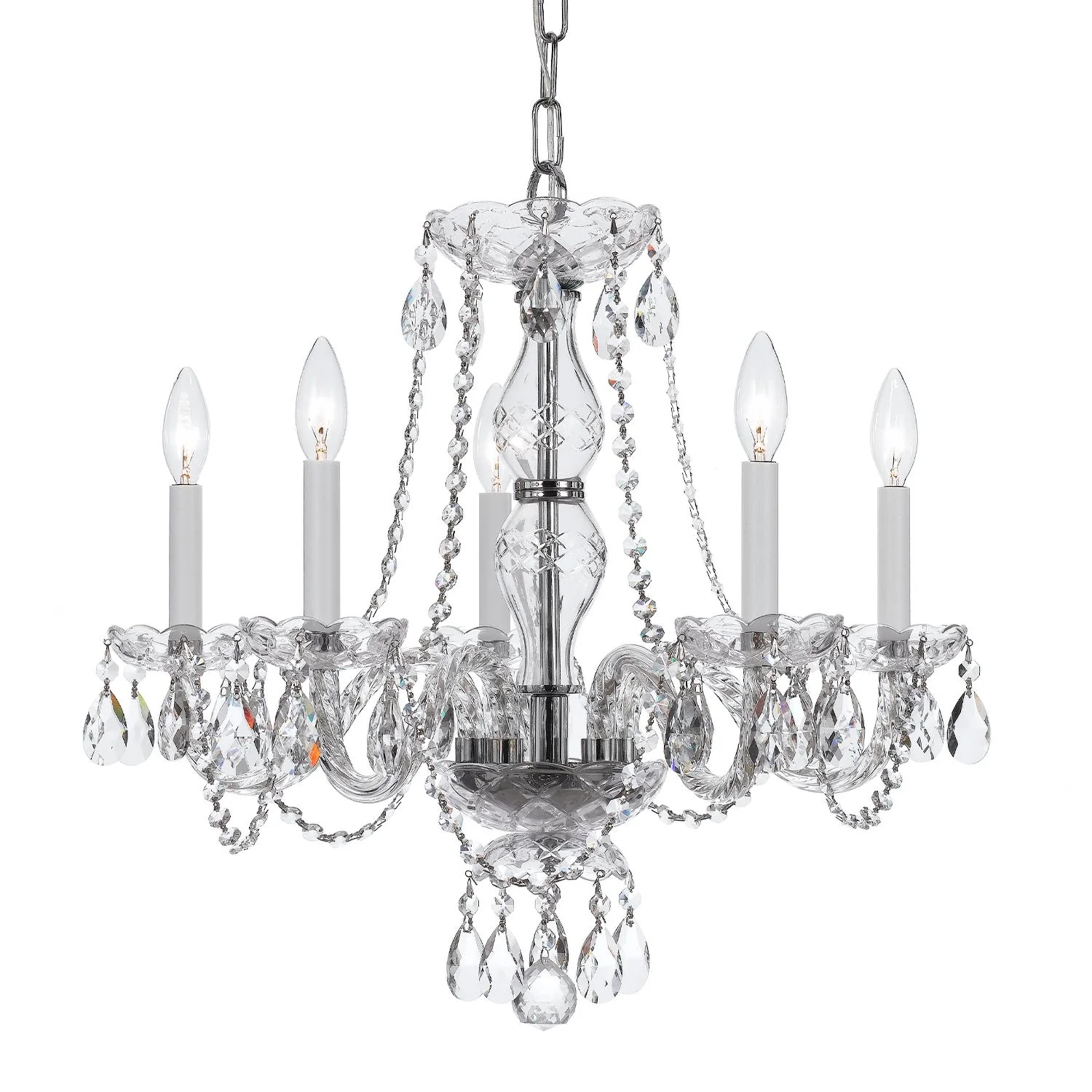 Crystorama Traditional Crystal 21'' Hand Cut Crystal Polished Chrome Chandelier - Image 3
