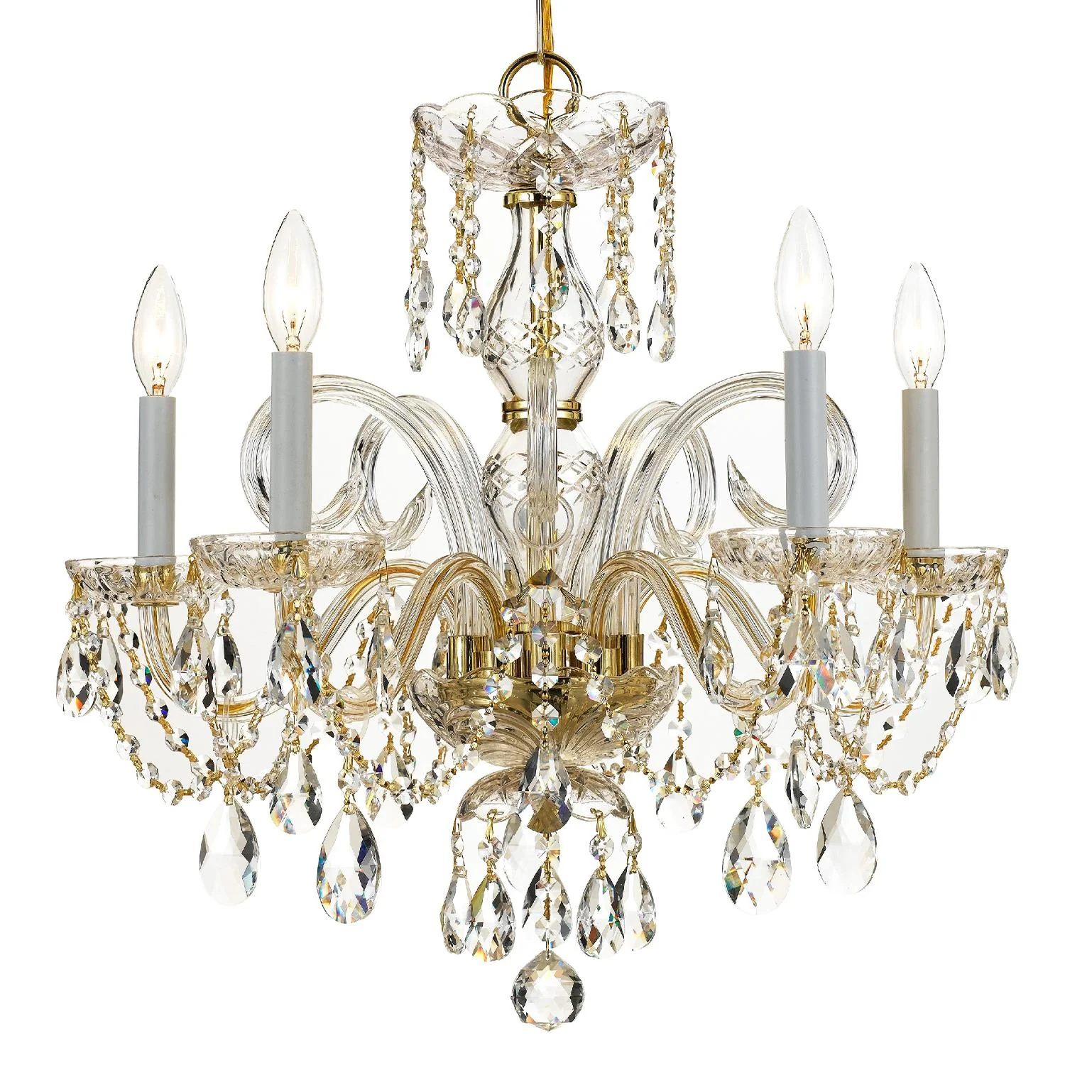 Crystorama Traditional Crystal 22'' Hand Cut Crystal Polished Brass Chandelier - Image 2