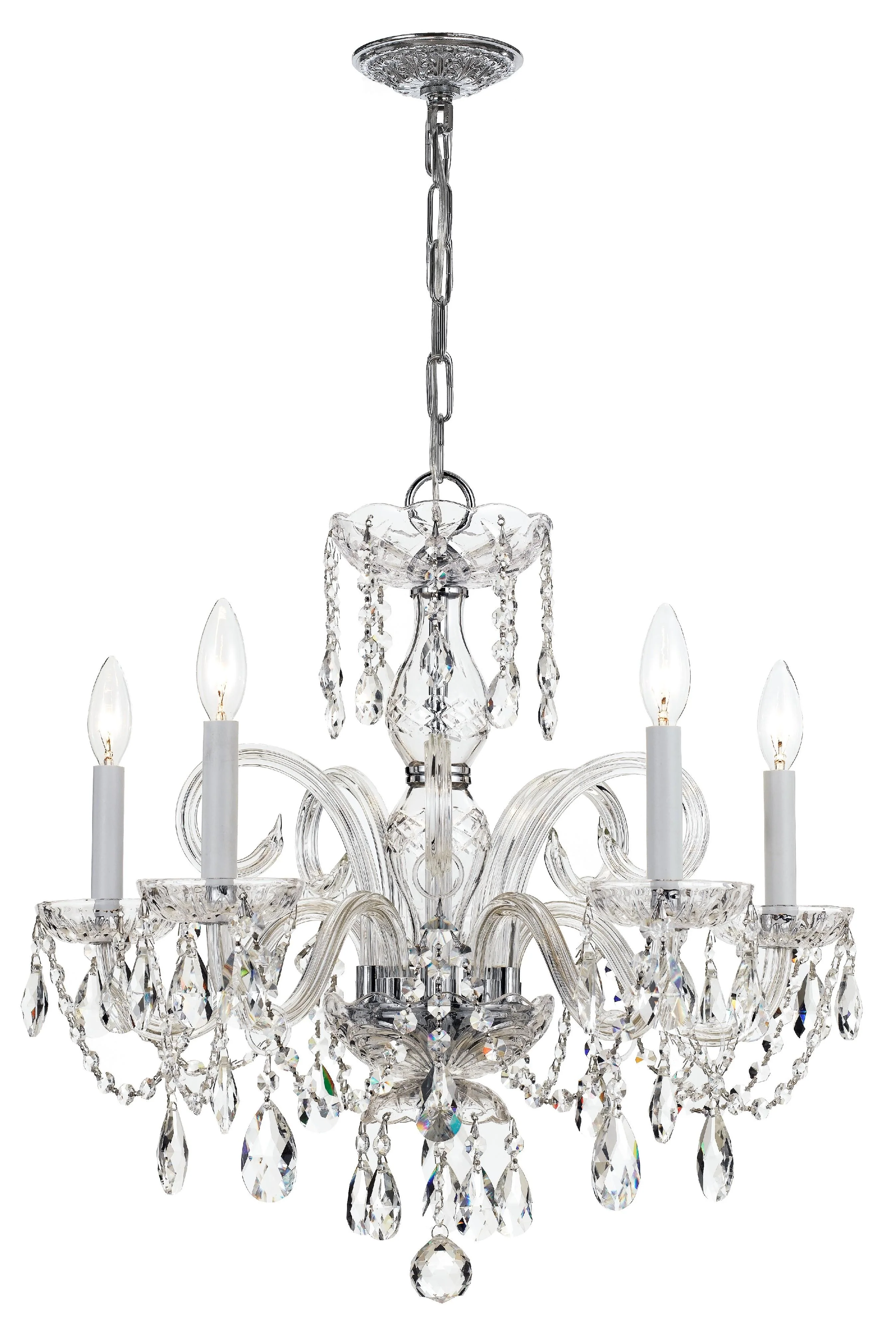 Crystorama Traditional Crystal 22'' Hand Cut Crystal Polished Chrome Chandelier