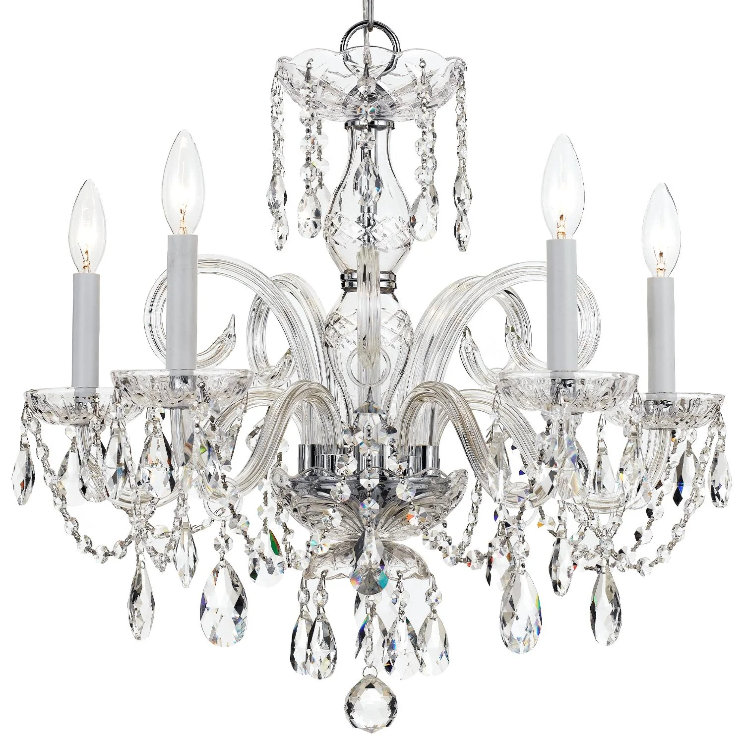Crystorama Traditional Crystal 22'' Hand Cut Crystal Polished Chrome Chandelier - Image 2