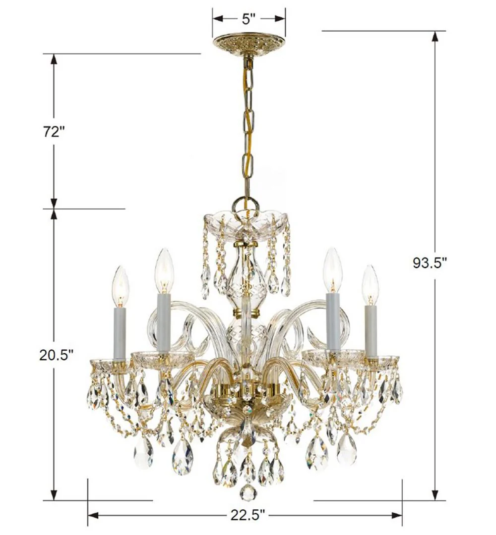 Crystorama Traditional Crystal 22'' Swarovski Strass Crystal Polished Brass Chandelier - Image 4