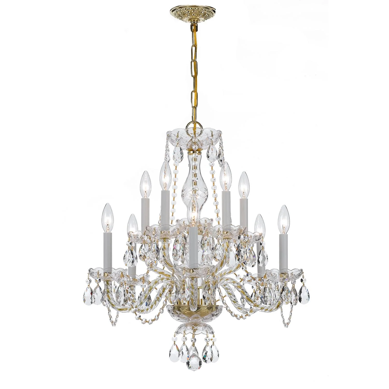 Crystorama Traditional Crystal 23'' Hand Cut Crystal Polished Brass Chandelier - Image 2