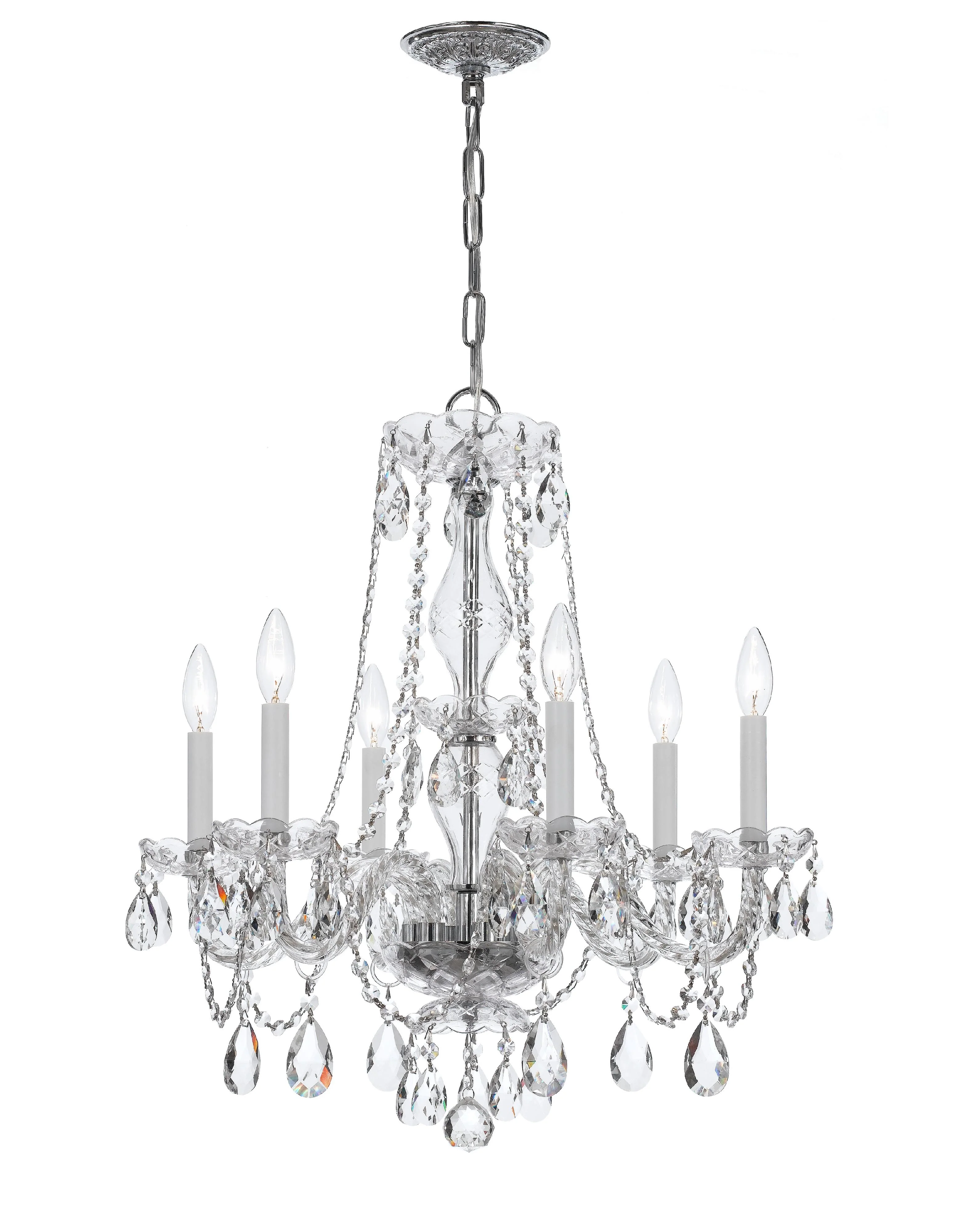 Crystorama Traditional Crystal 23'' Swarovski Strass Crystal Polished Chrome Chandelier