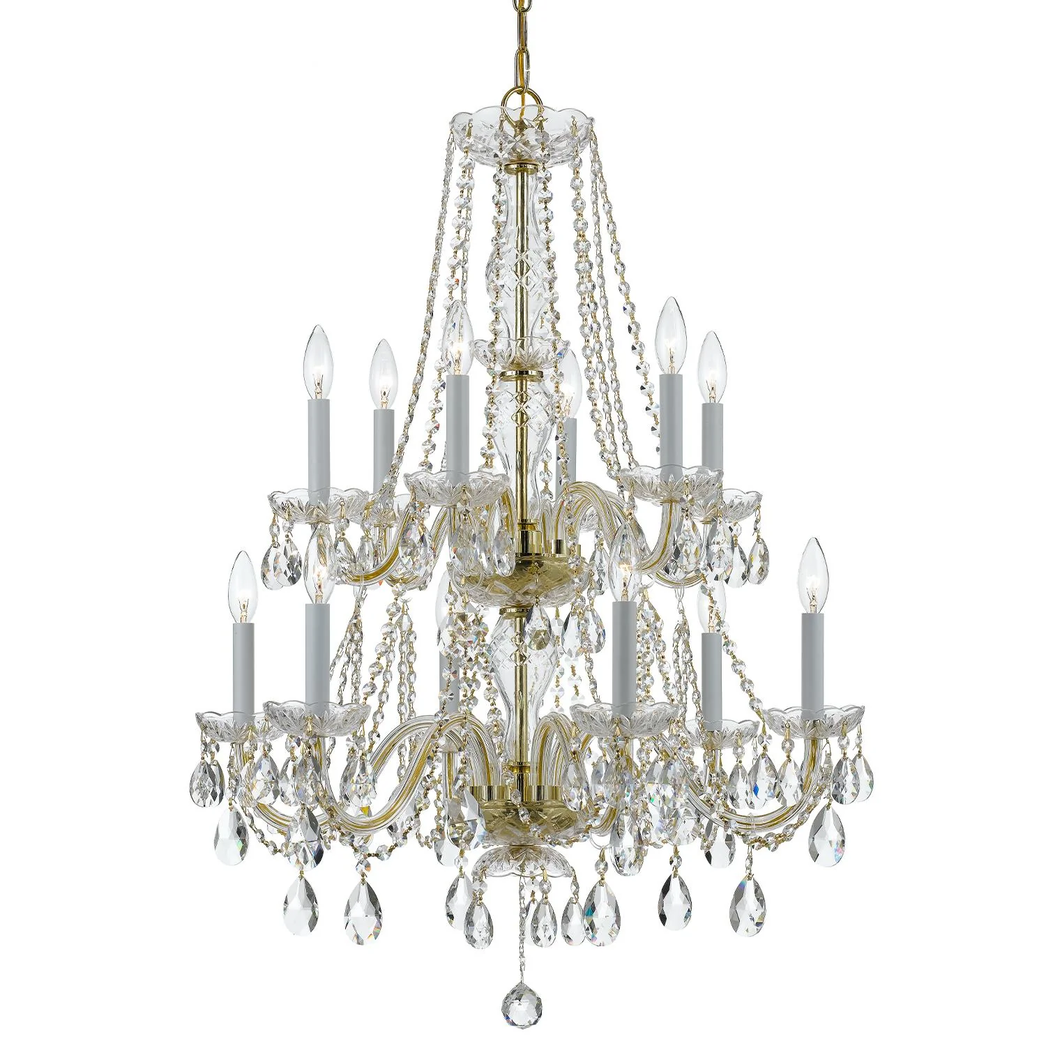 Crystorama Traditional Crystal 26.5'' Swarovski Strass Crystal Polished Brass Chandelier - Image 3