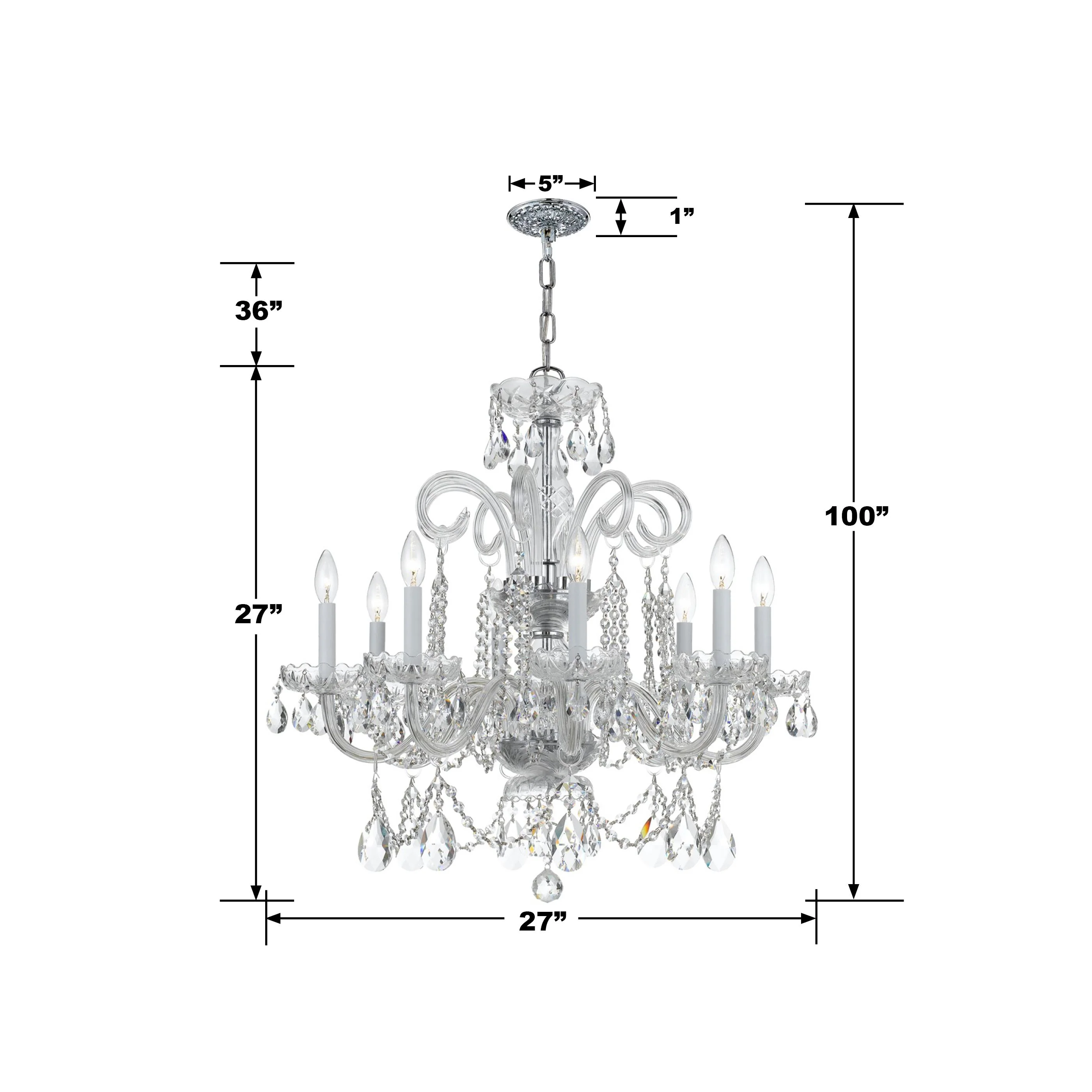 Crystorama Traditional Crystal 27'' Hand Cut Crystal Polished Chrome Chandelier - Image 2