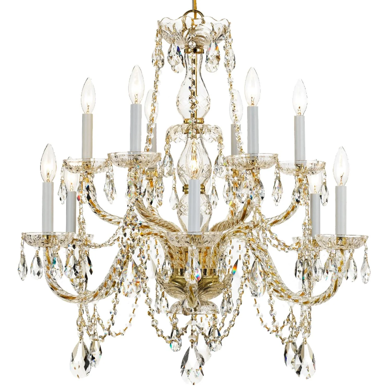 Crystorama Traditional Crystal 31'' Hand Cut Crystal Polished Brass Chandelier - Image 3
