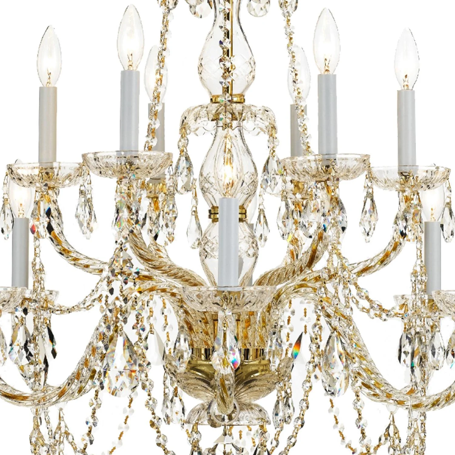 Crystorama Traditional Crystal 31'' Swarovski Strass Crystal Polished Brass Chandelier - Image 4