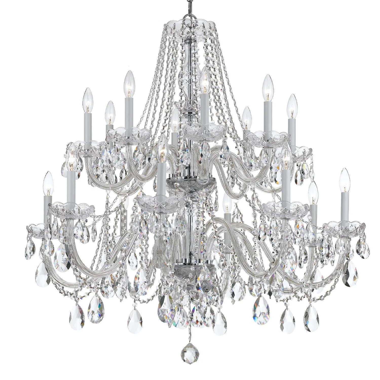Crystorama Traditional Crystal 37'' Hand Cut Crystal Polished Chrome Chandelier - Image 4