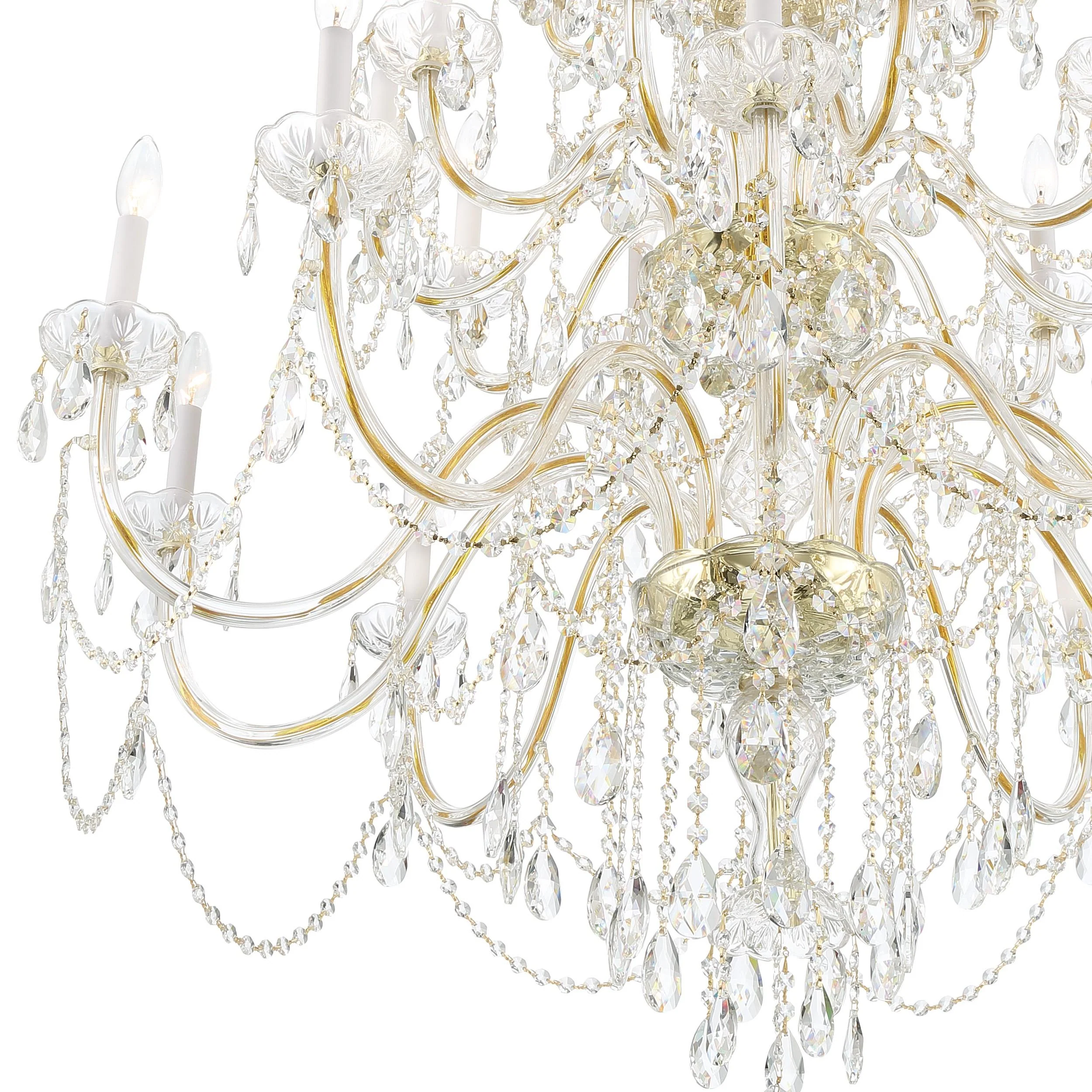Crystorama Traditional Crystal 45'' Hand Cut Crystal Polished Brass Chandelier - Image 5