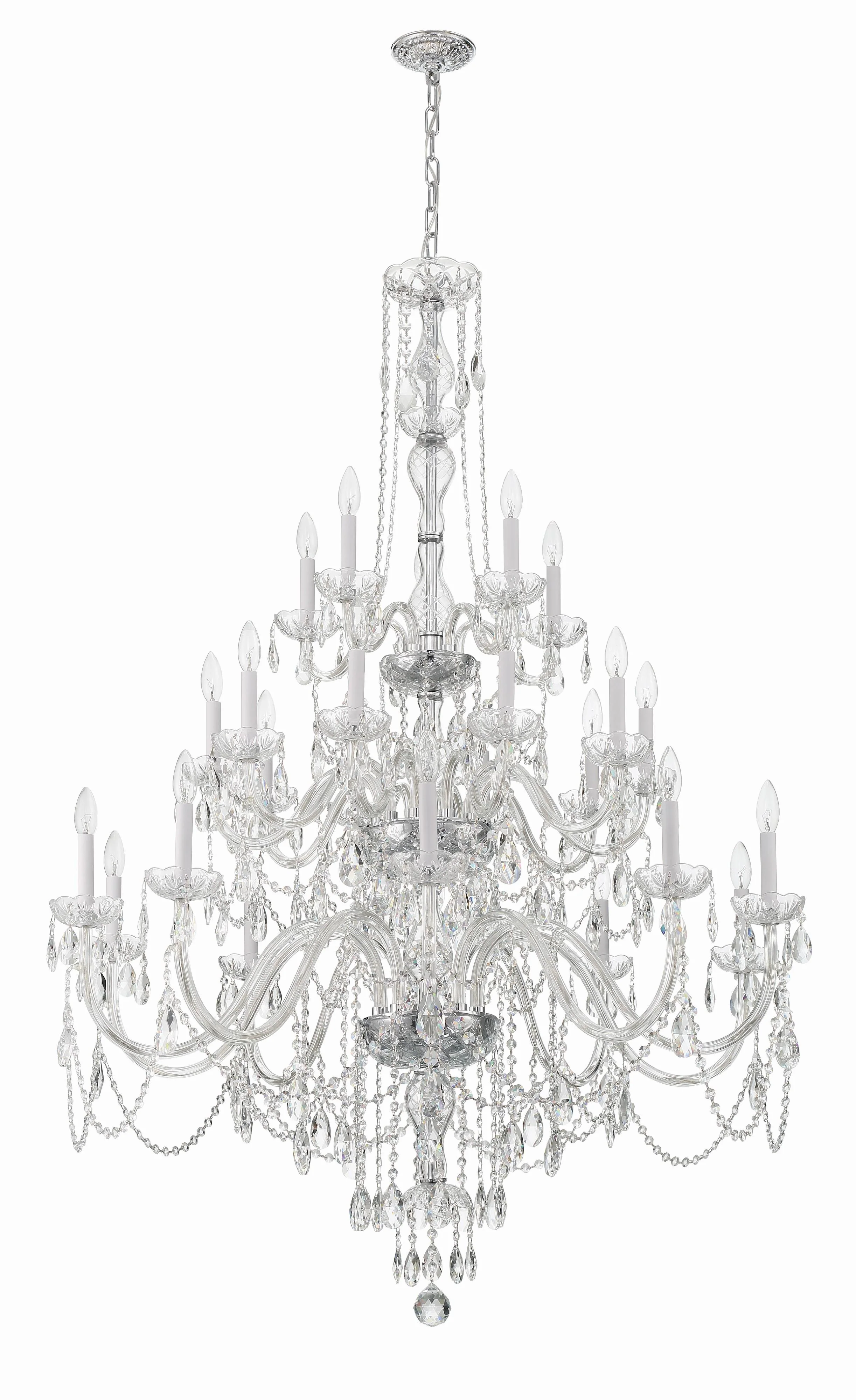 Crystorama Traditional Crystal 45'' Hand Cut Crystal Polished Chrome Chandelier - Image 3