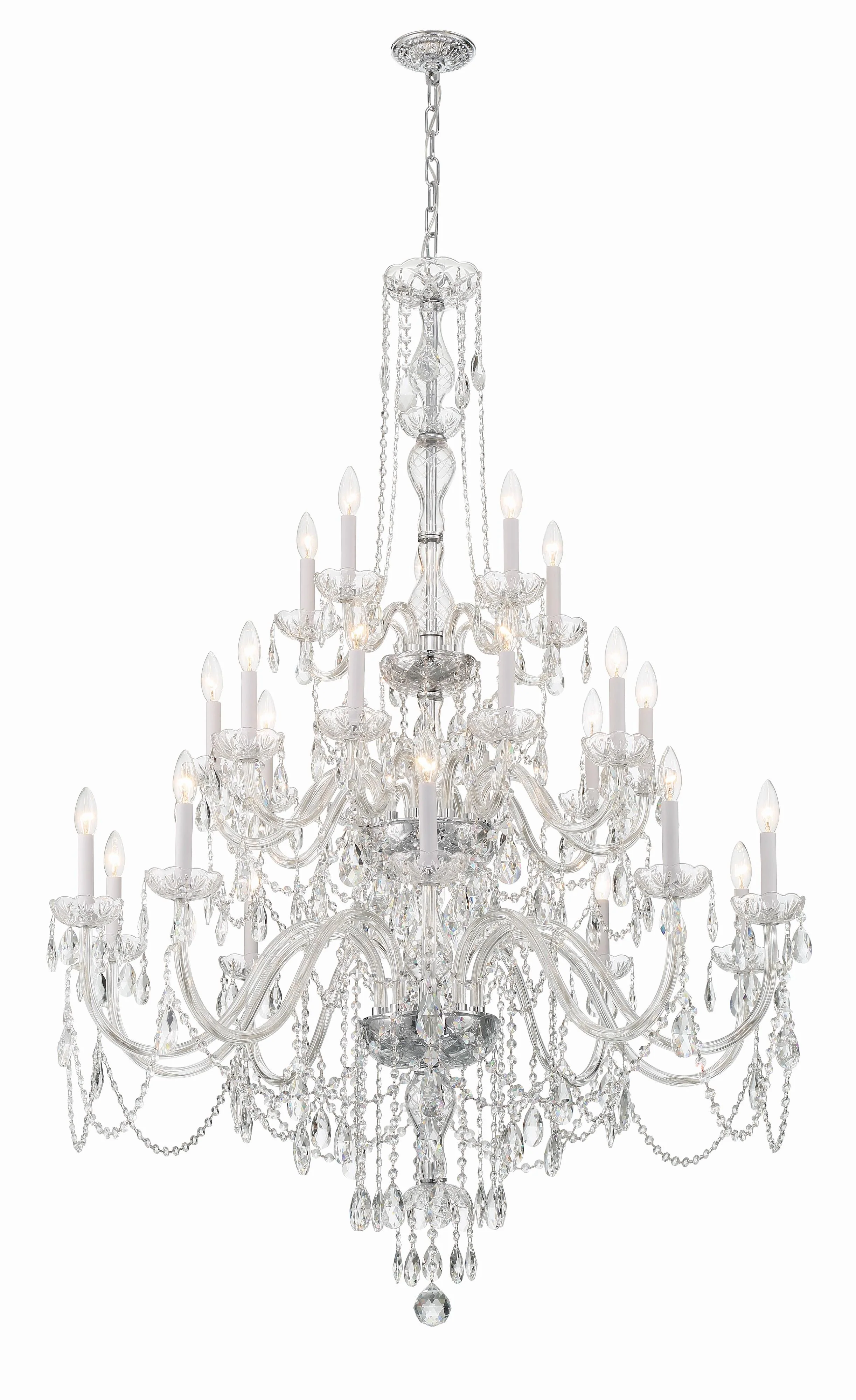 Crystorama Traditional Crystal 45'' Hand Cut Crystal Polished Chrome Chandelier - Image 4