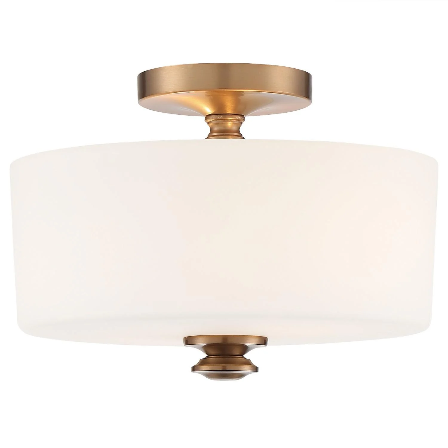 Crystorama Travis 12.5'' Vibrant Gold Semi Flush Mount