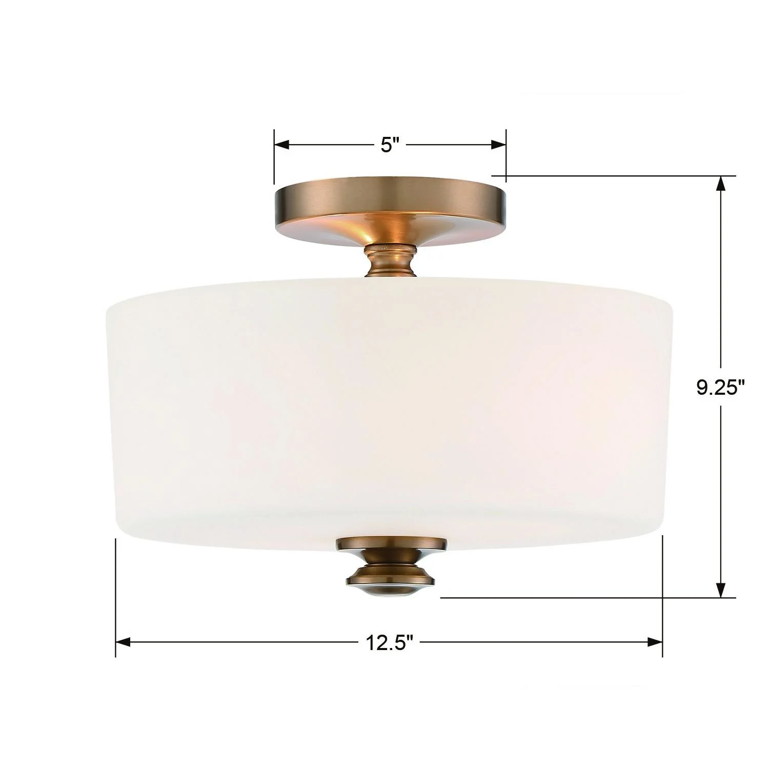 Crystorama Travis 12.5'' Vibrant Gold Semi Flush Mount - Image 5