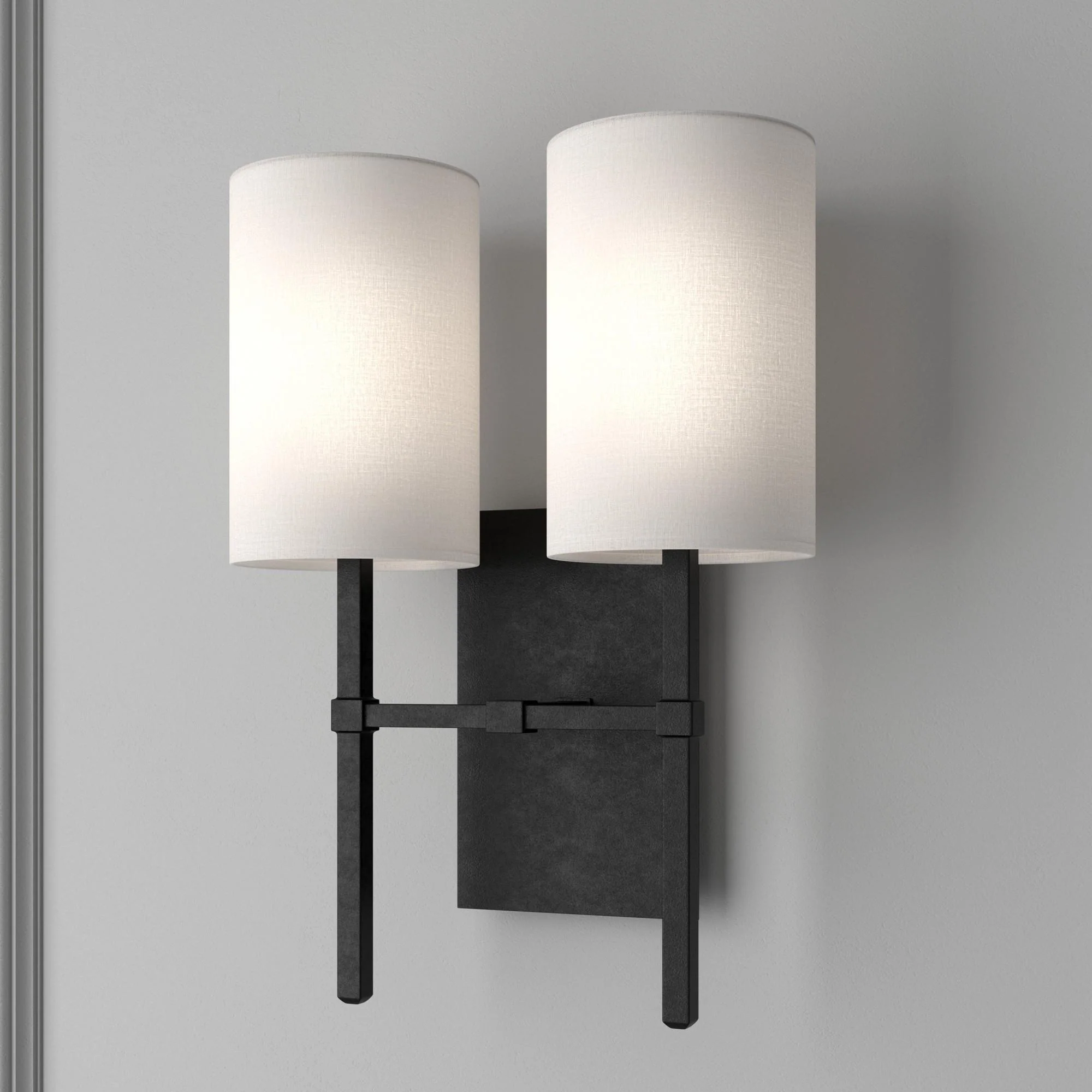 Crystorama Veronica 11'' Black Forged Sconce - Image 5