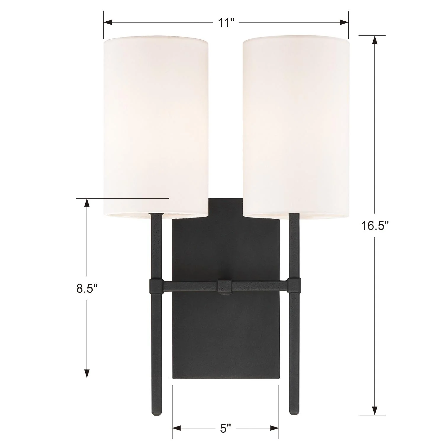 Crystorama Veronica 11'' Black Forged Sconce - Image 6