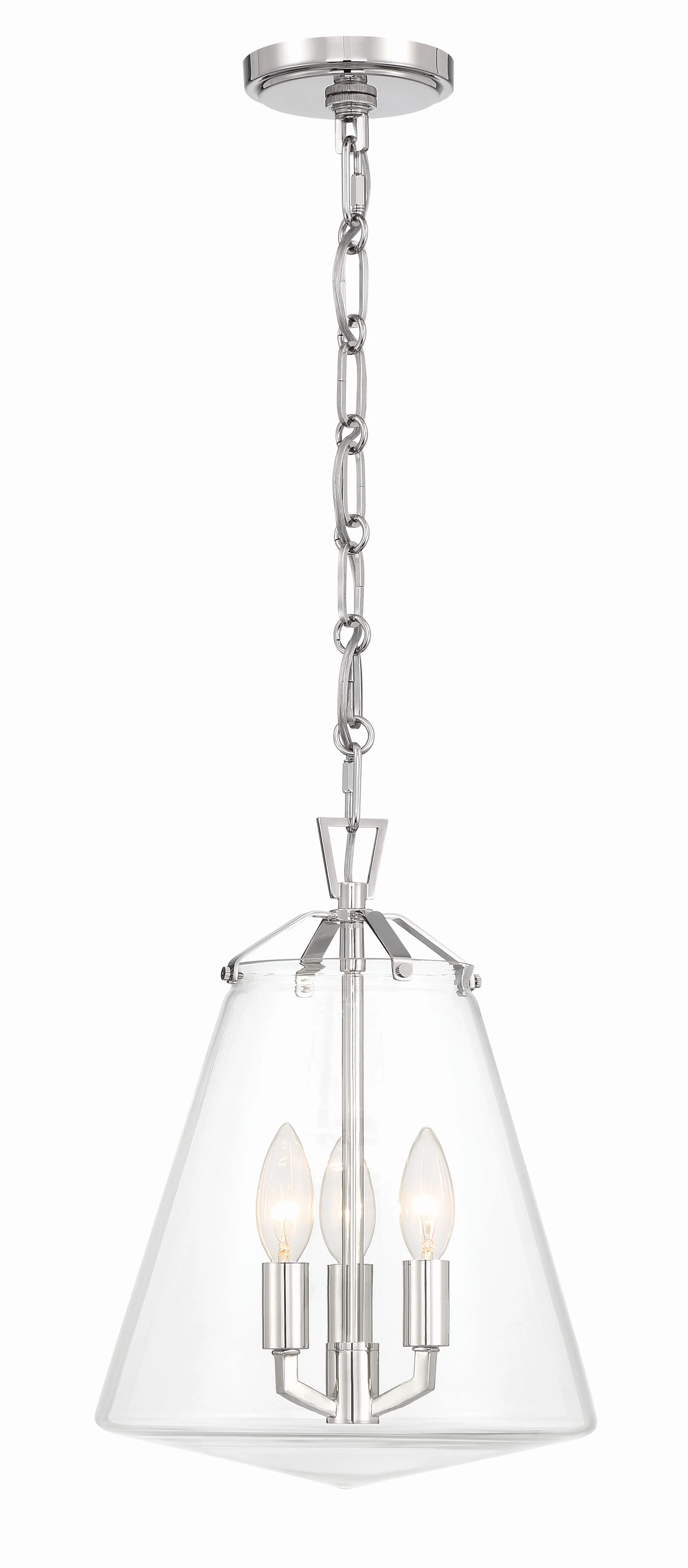Crystorama Voss 11'' Polished Nickel Pendant