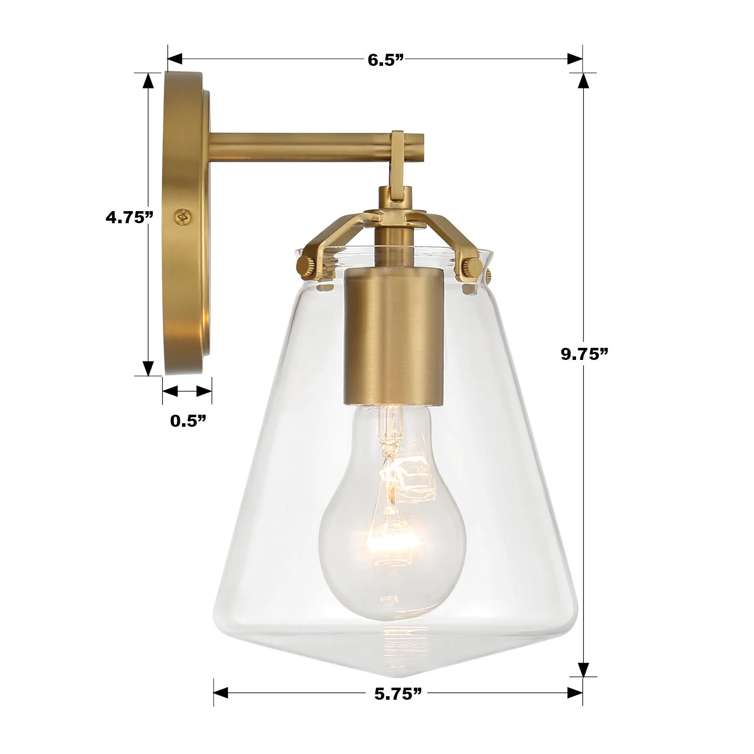 Crystorama Voss 5.75'' Luxe Gold Sconce - Image 5