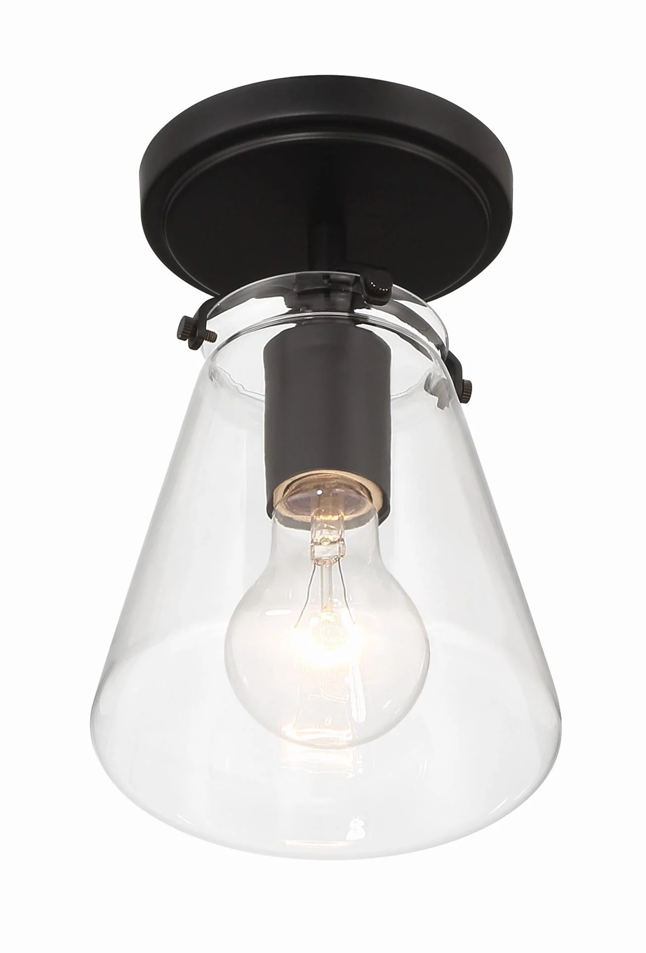 Crystorama Voss 5.75'' Matte Black Semi Flush Mount - Image 4