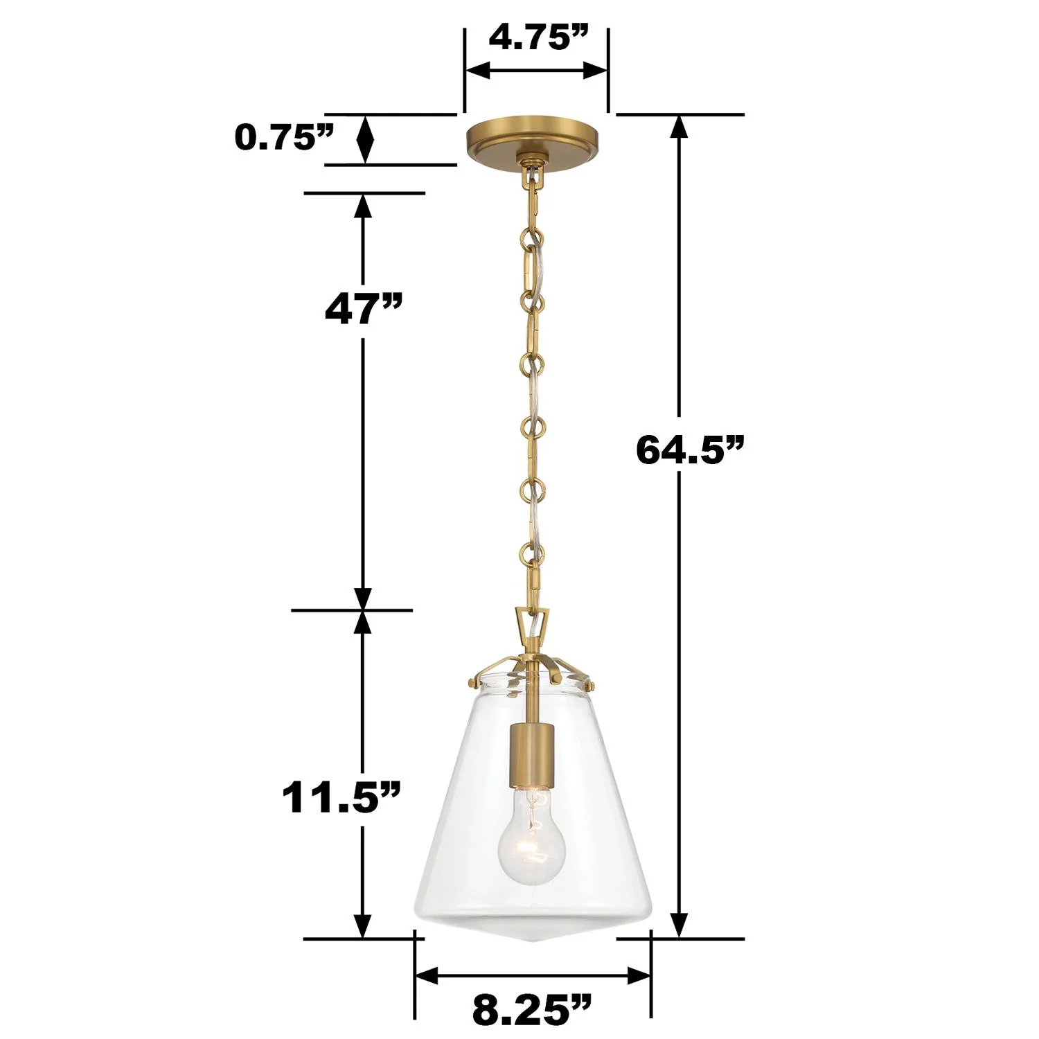 Crystorama Voss 8.25'' Luxe Gold Pendant - Image 4