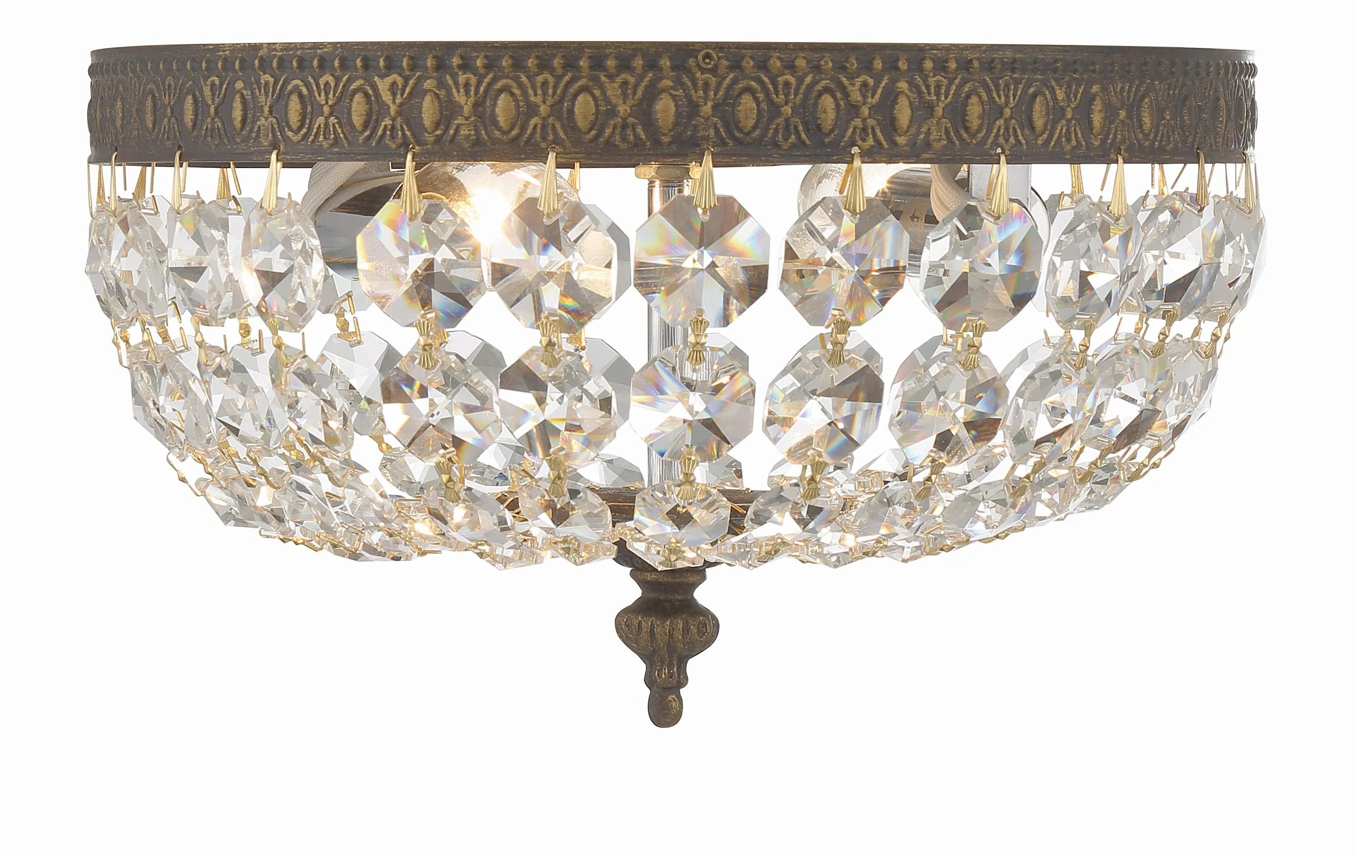 Crystorama Waltham 10'' Clear Hand Cut English Bronze Flush Mount - Image 4