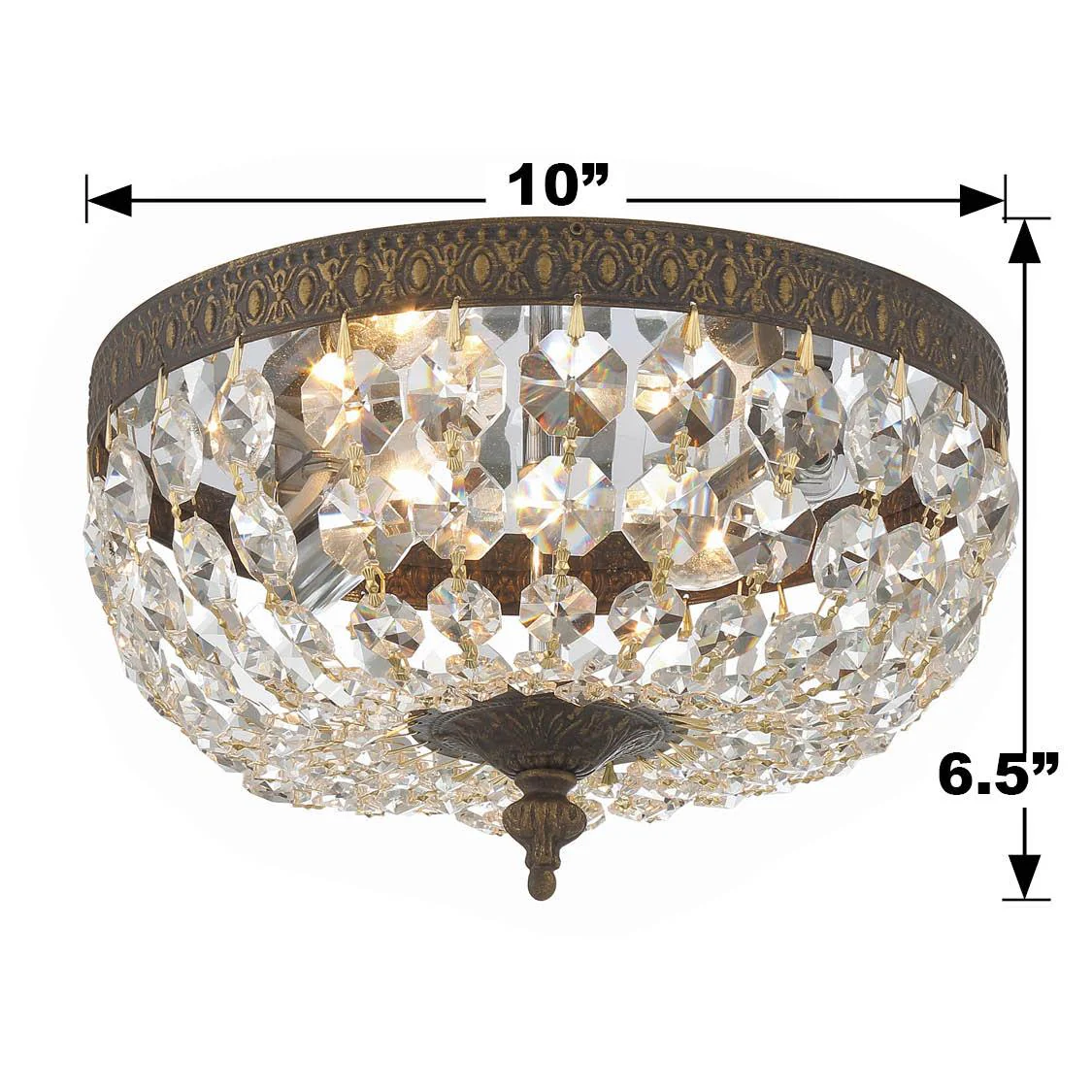Crystorama Waltham 10'' Italian Crystal English Bronze Flush Mount - Image 6
