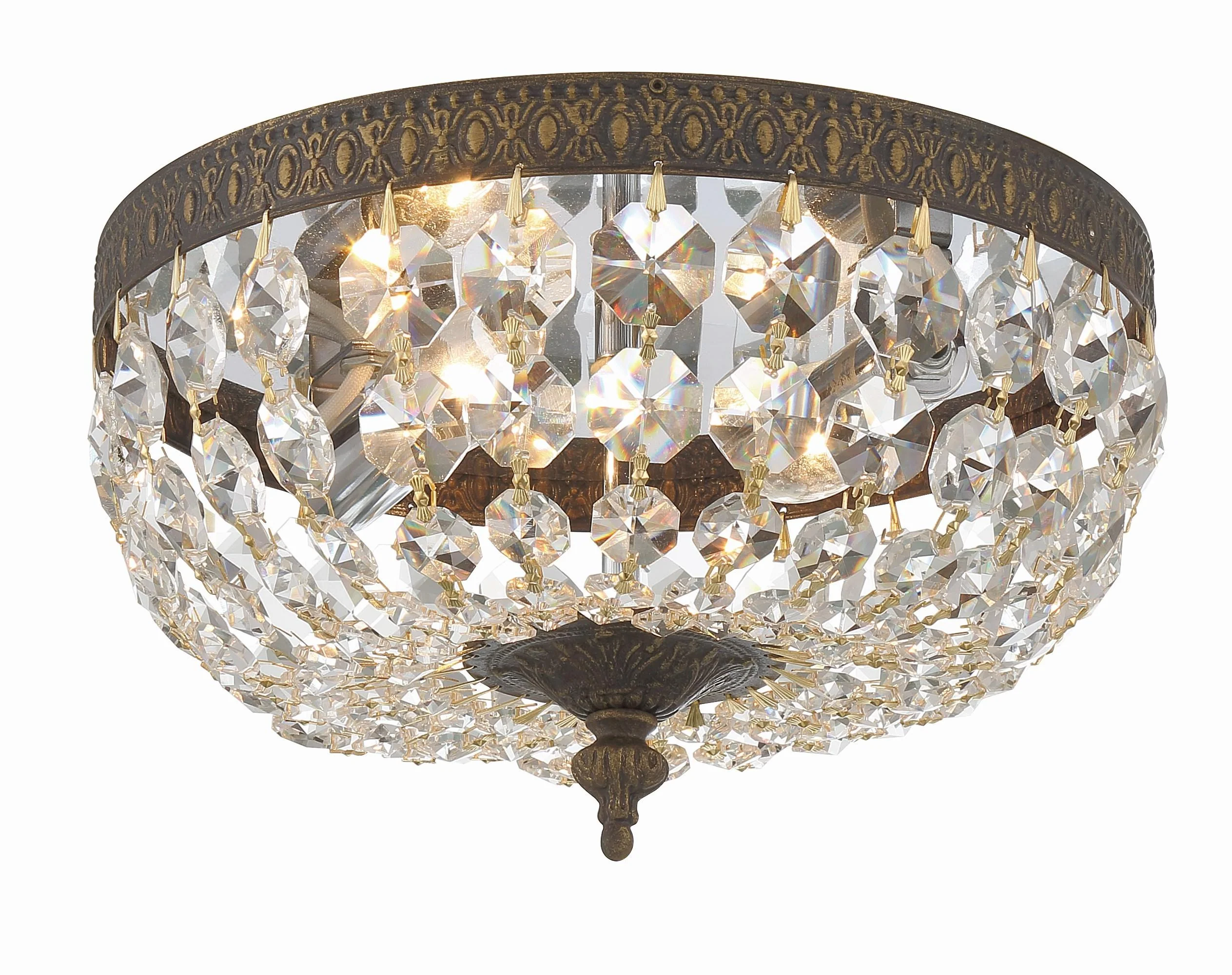 Crystorama Waltham 10'' Swarovski Spectra Crystal English Bronze Flush Mount