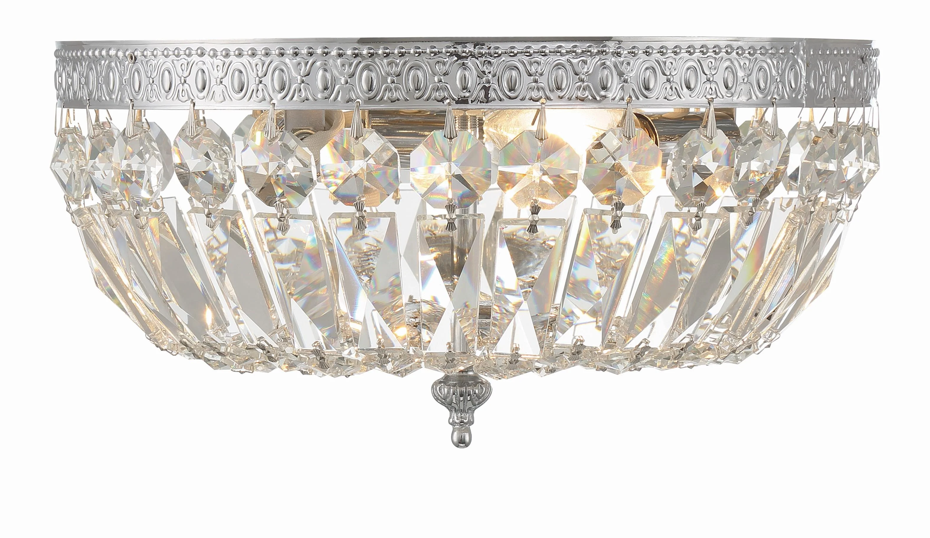 Crystorama Waltham 12'' Clear Hand Cut Polished Chrome Flush Mount - Image 4