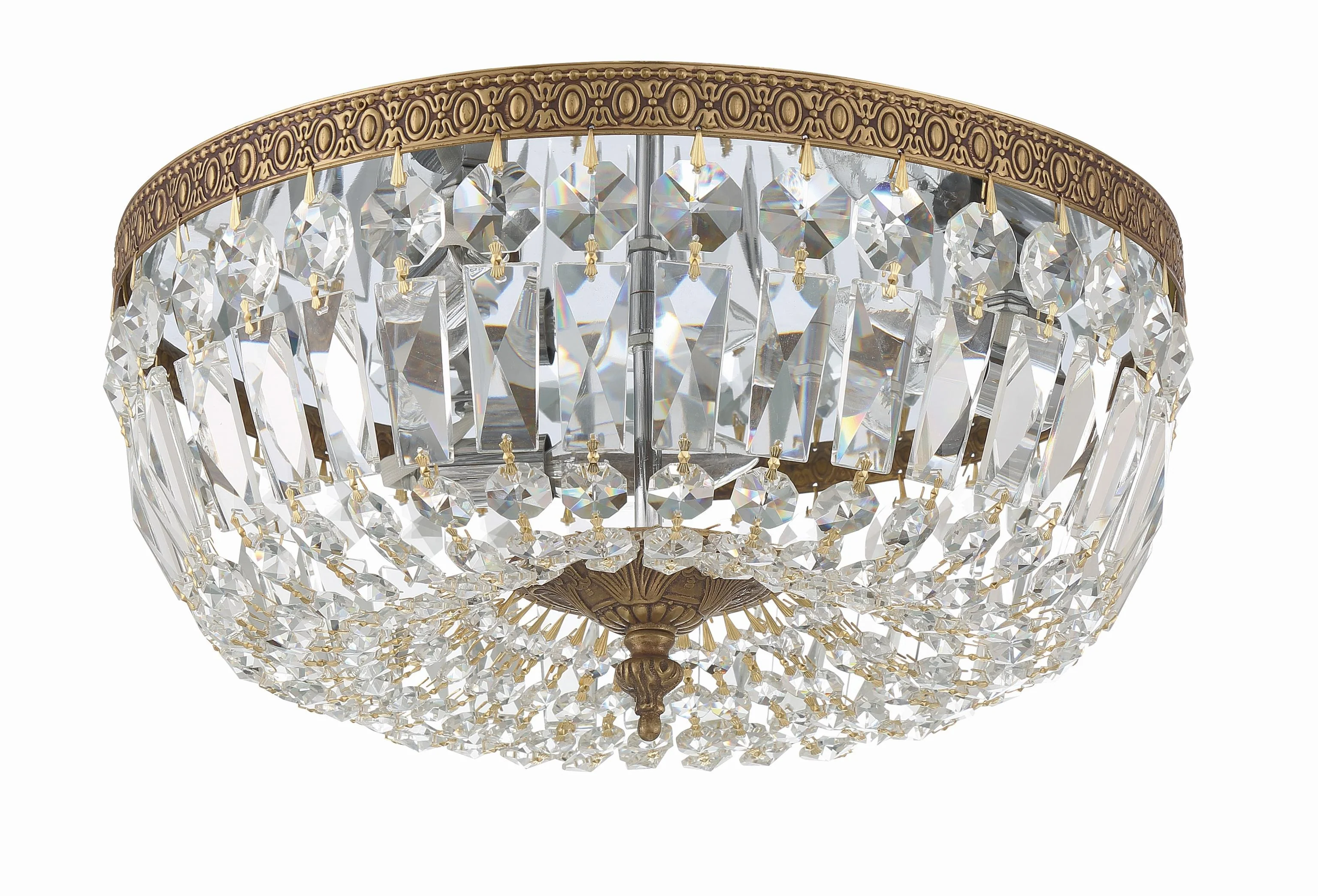 Crystorama Waltham 14'' Clear Hand Cut Olde Brass Flush Mount - Image 2