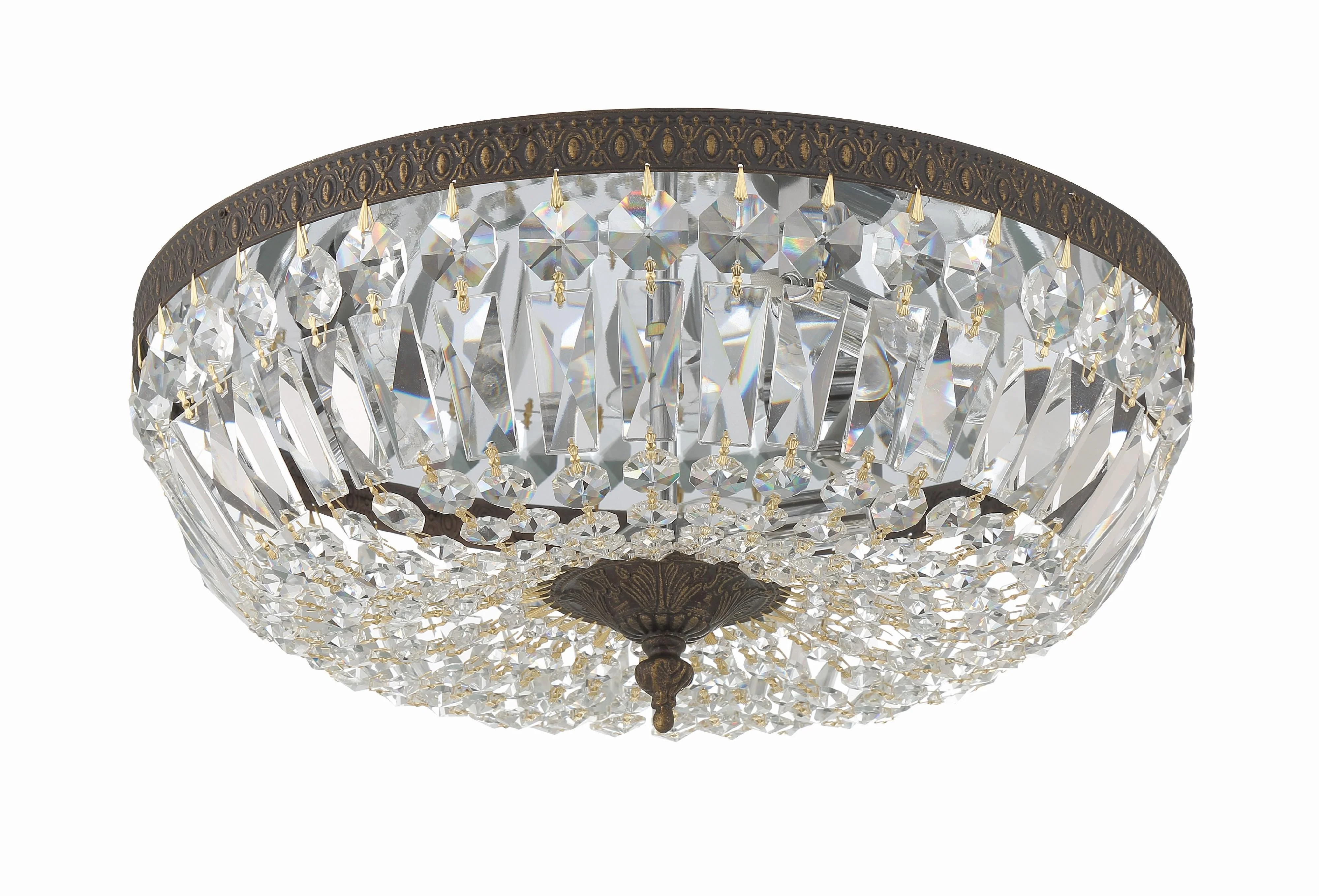 Crystorama Waltham 16'' Clear Hand Cut English Bronze Flush Mount - Image 2