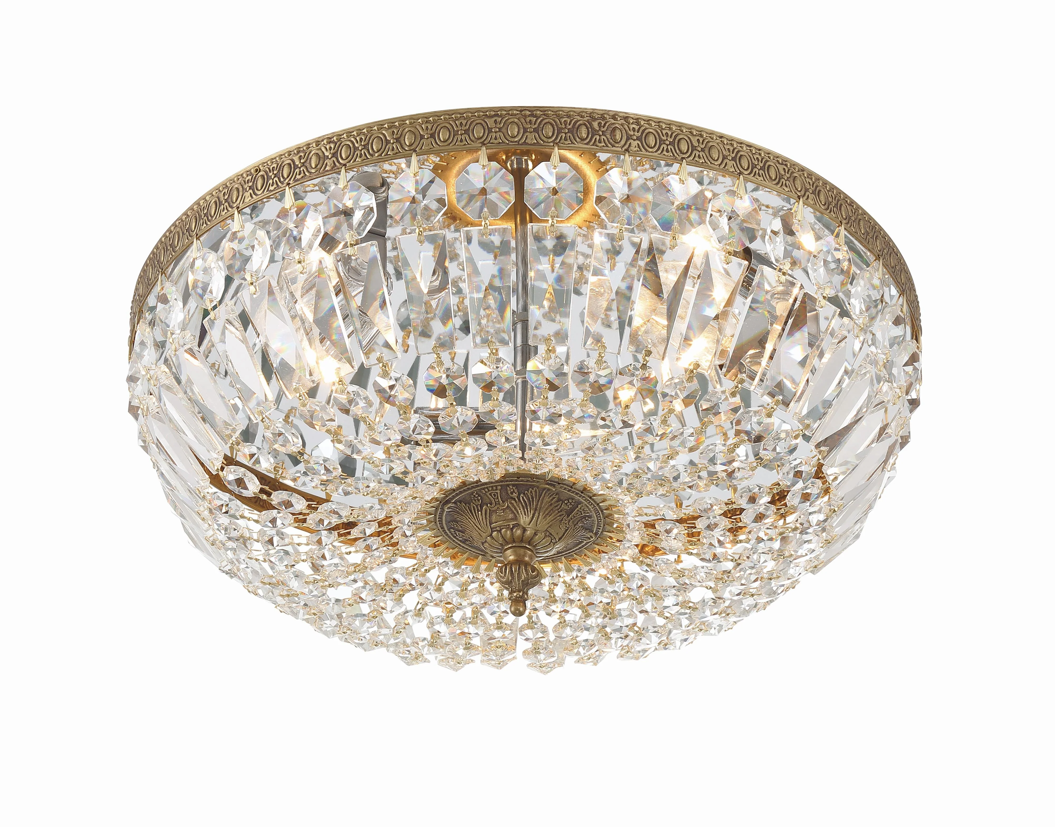 Crystorama Waltham 16'' Clear Hand Cut Olde Brass Flush Mount - Image 3