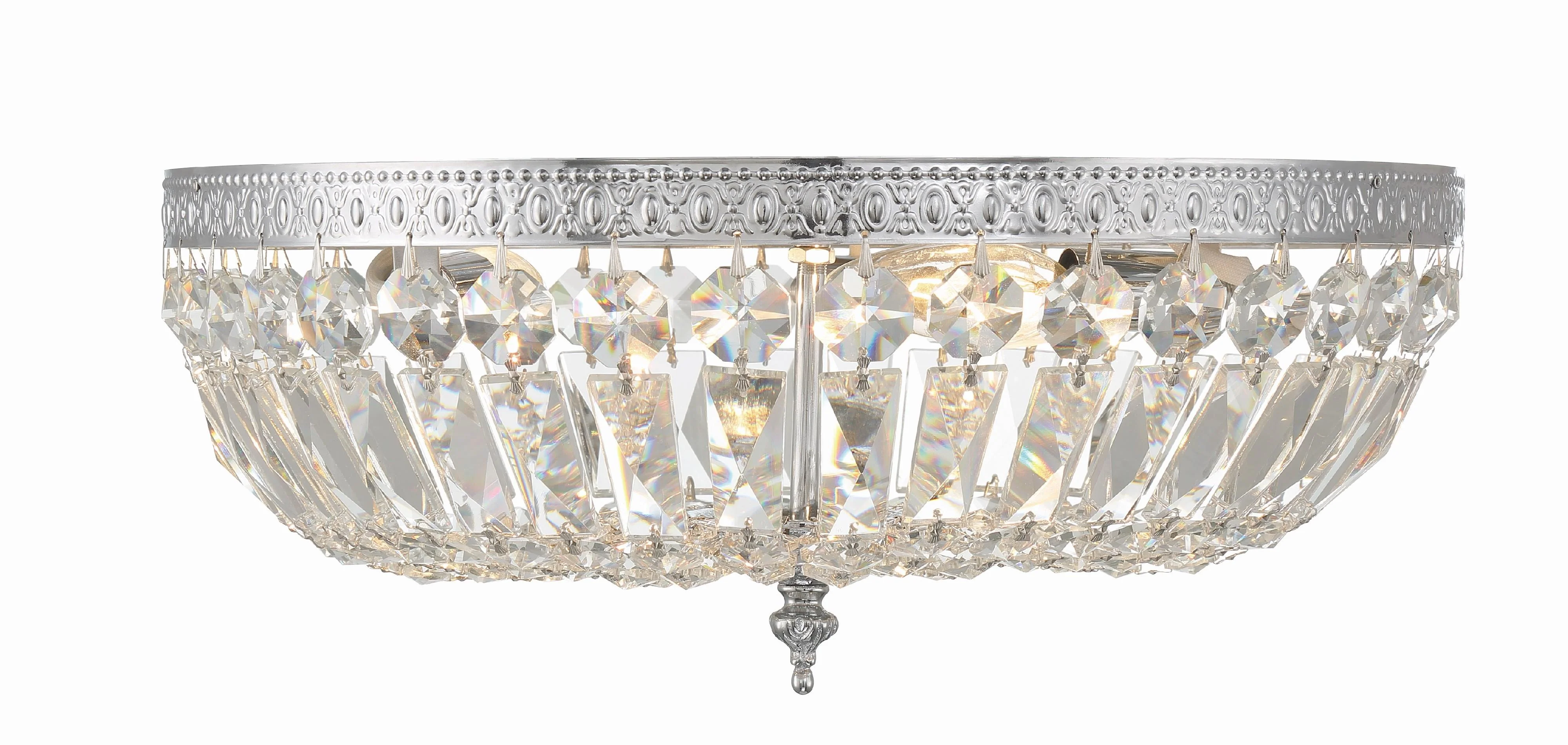 Crystorama Waltham 16'' Clear Hand Cut Polished Chrome Flush Mount - Image 4