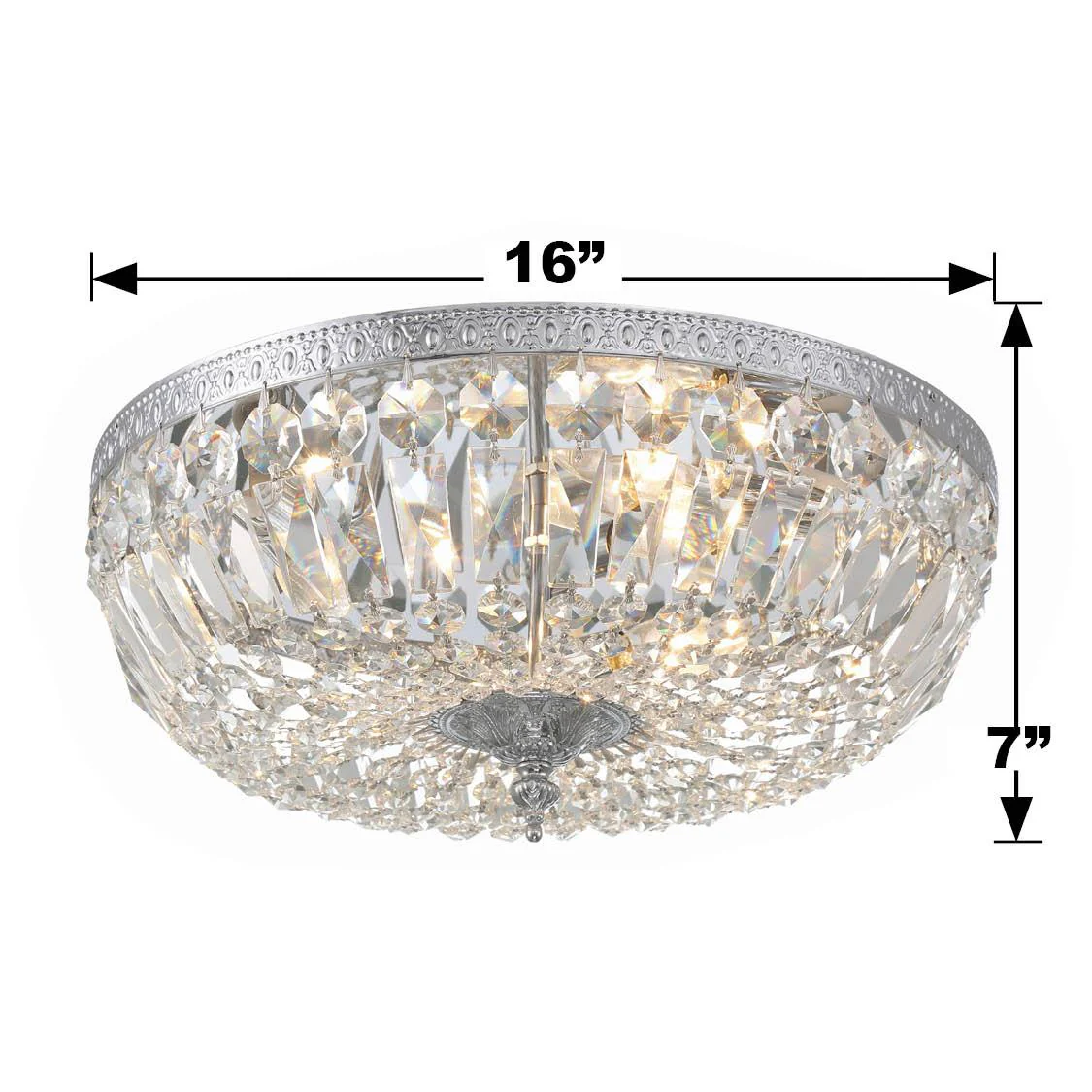 Crystorama Waltham 16'' Clear Hand Cut Polished Chrome Flush Mount - Image 5