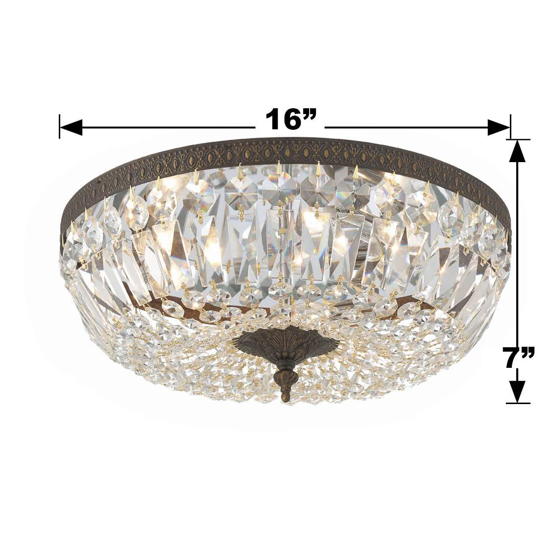 Crystorama Waltham 16'' Swarovski Spectra Crystal English Bronze Flush Mount - Image 5
