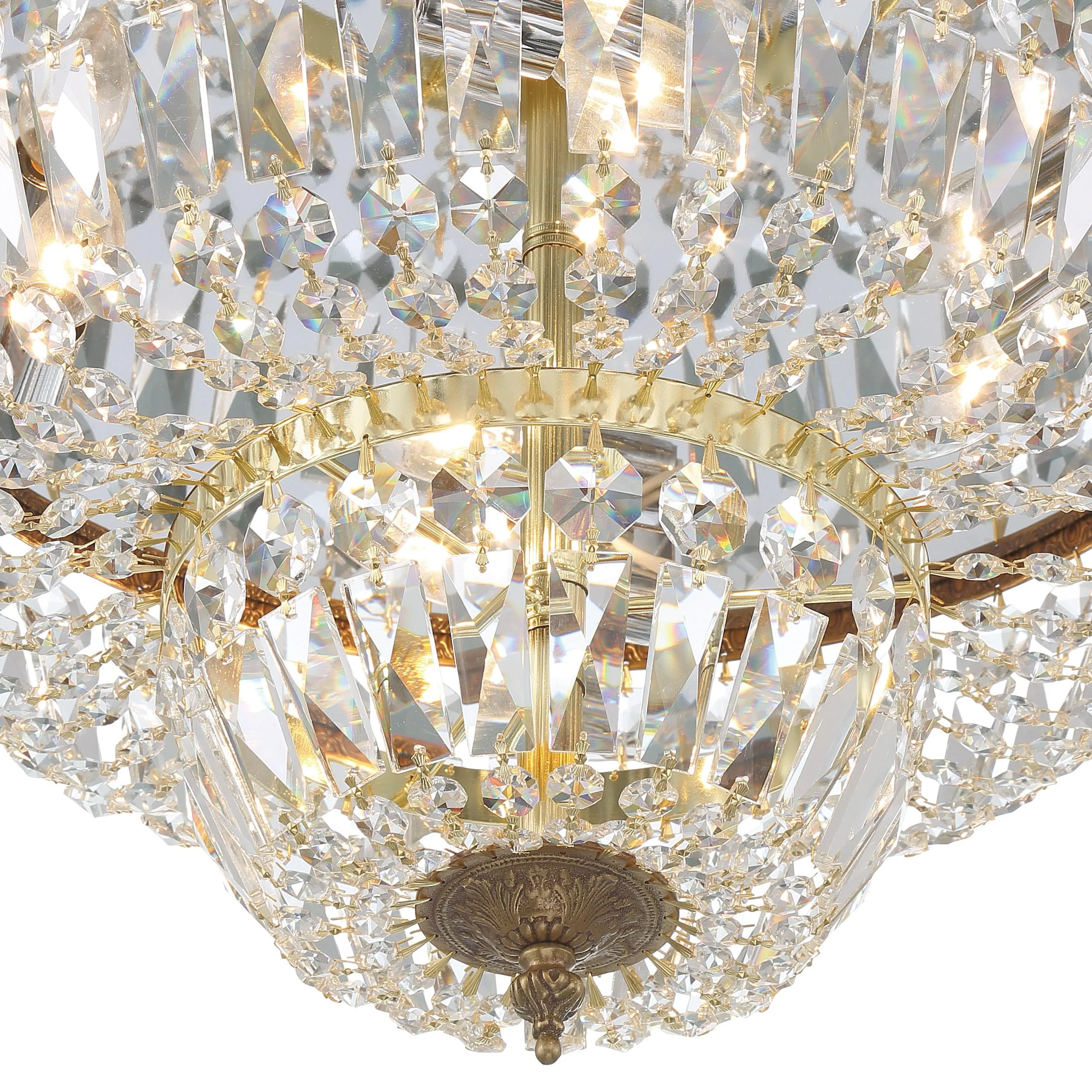 Crystorama Waltham 18'' Clear Hand Cut Olde Brass Flush Mount - Image 3