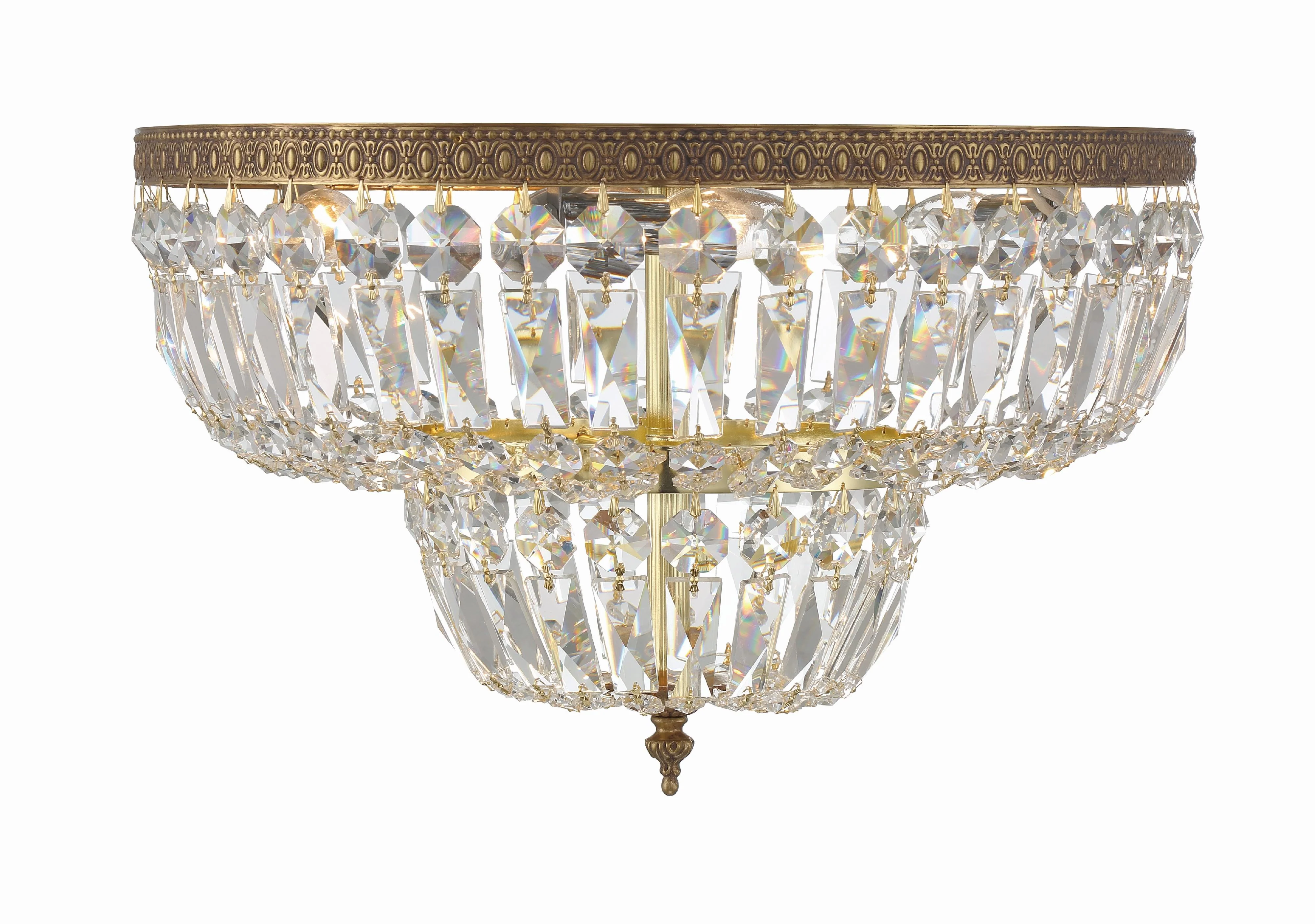 Crystorama Waltham 18'' Swarovski Spectra Crystal Olde Brass Flush Mount - Image 5