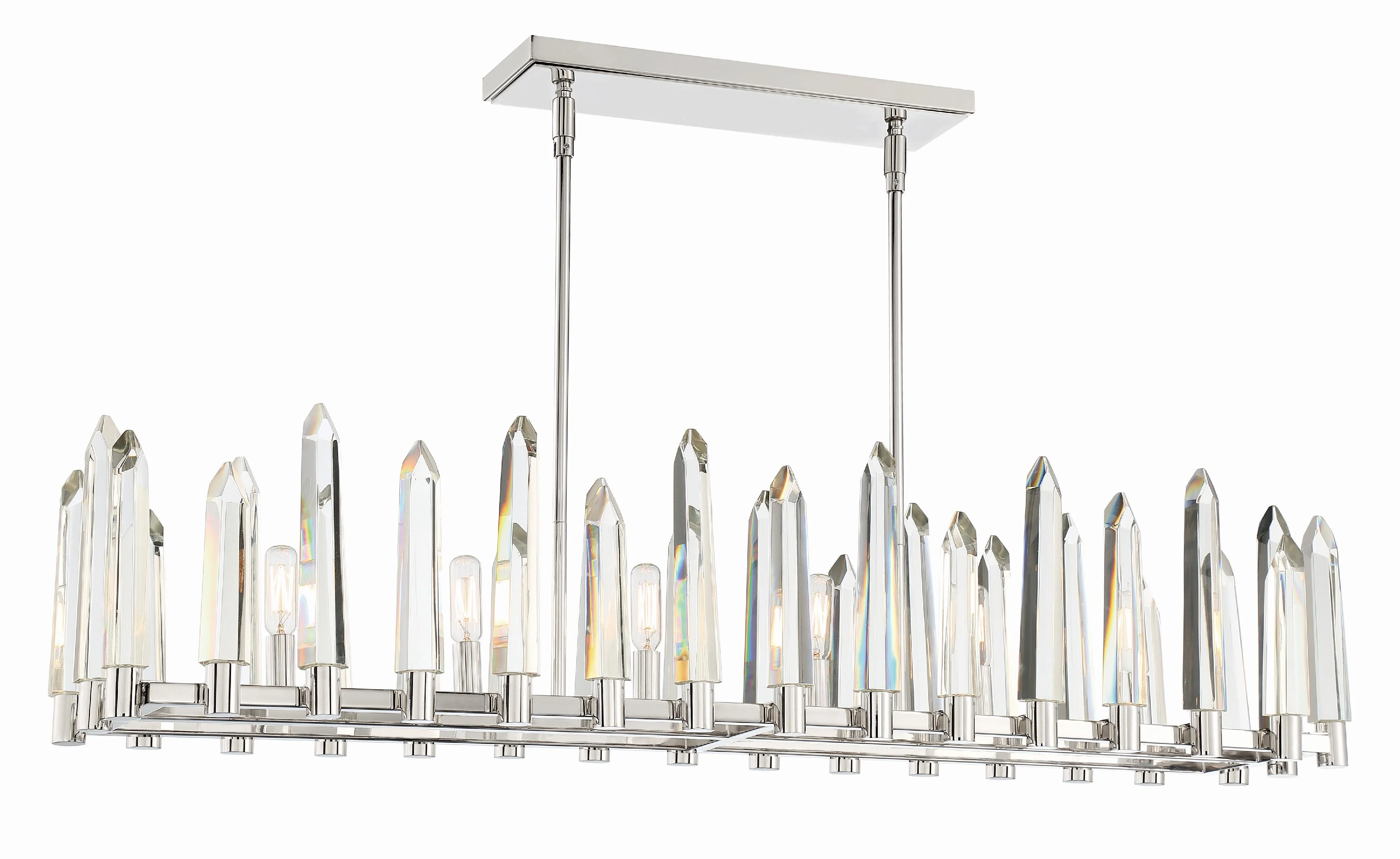 Crystorama Watson 42'' Polished Nickel Linear Chandelier