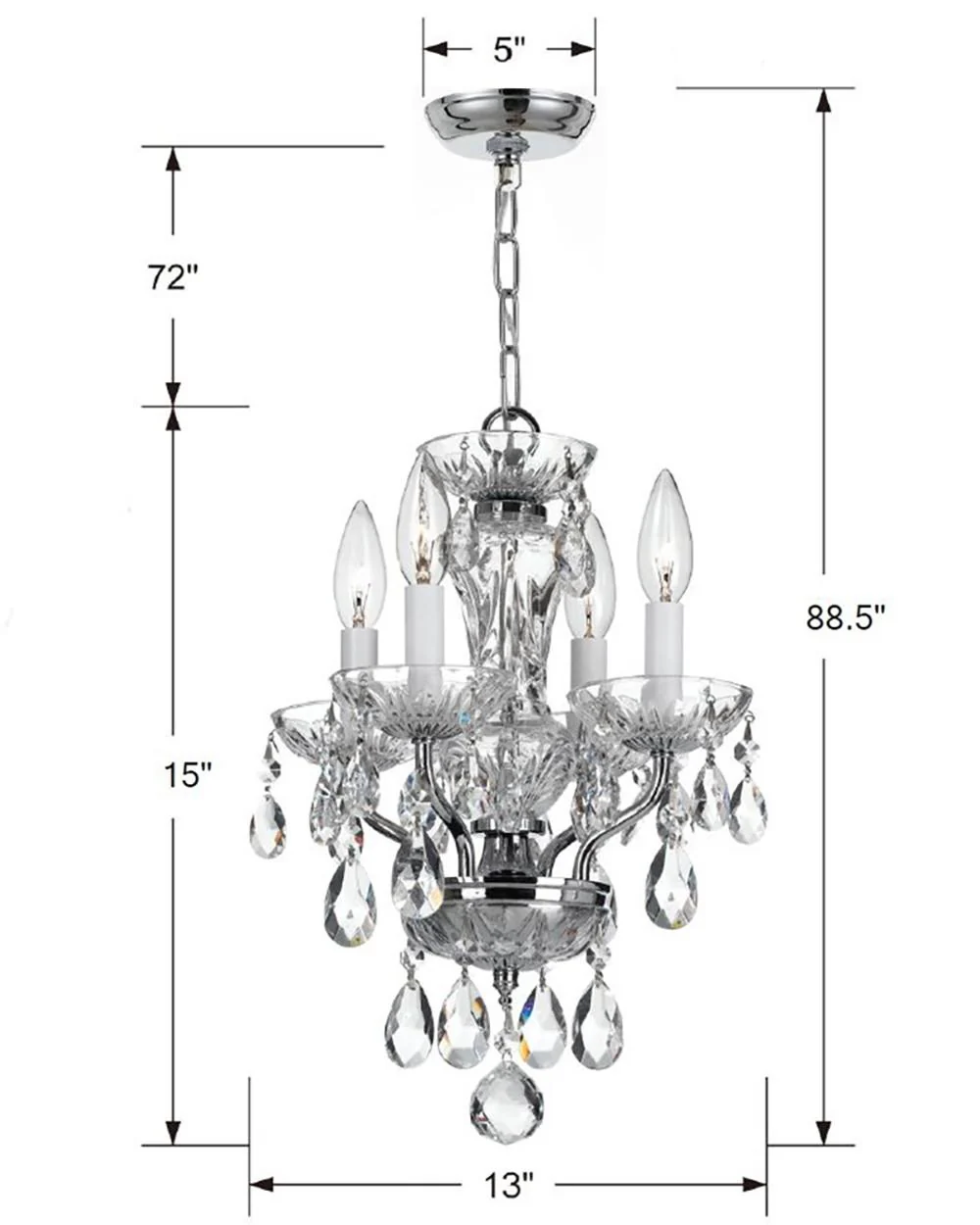 Crystorama Welton 11'' Swarovski Spectra Crystal Polished Chrome Chandelier - Image 6
