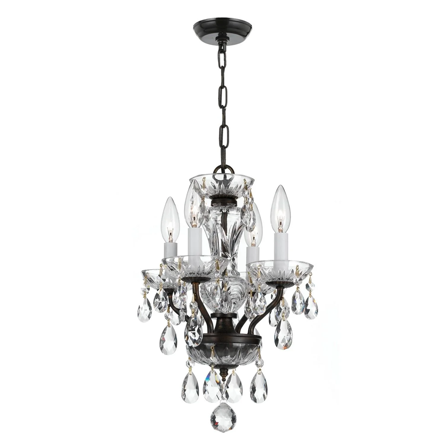 Crystorama Welton 11'' Swarovski Strass Crystal English Bronze Chandelier