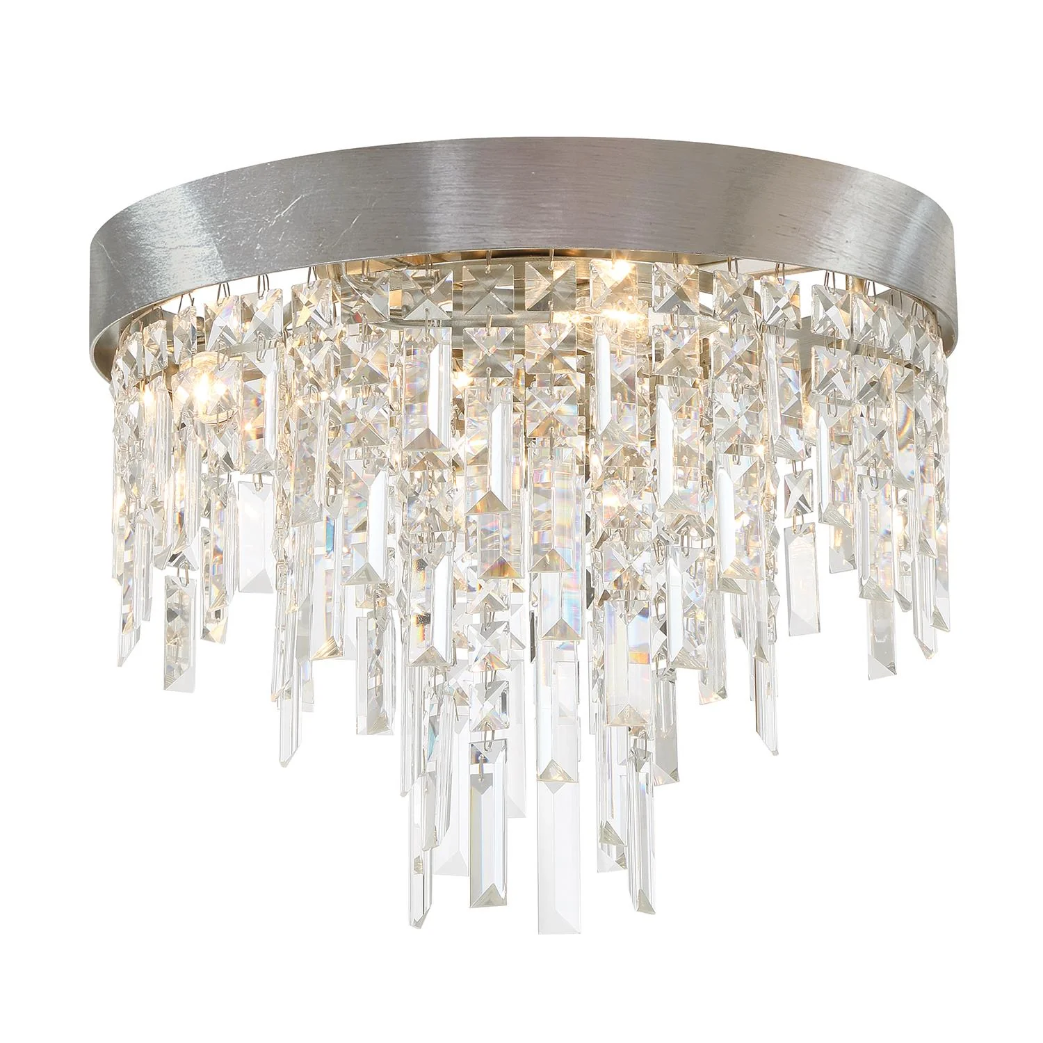 Crystorama Winfield 16'' Antique Silver Flush Mount