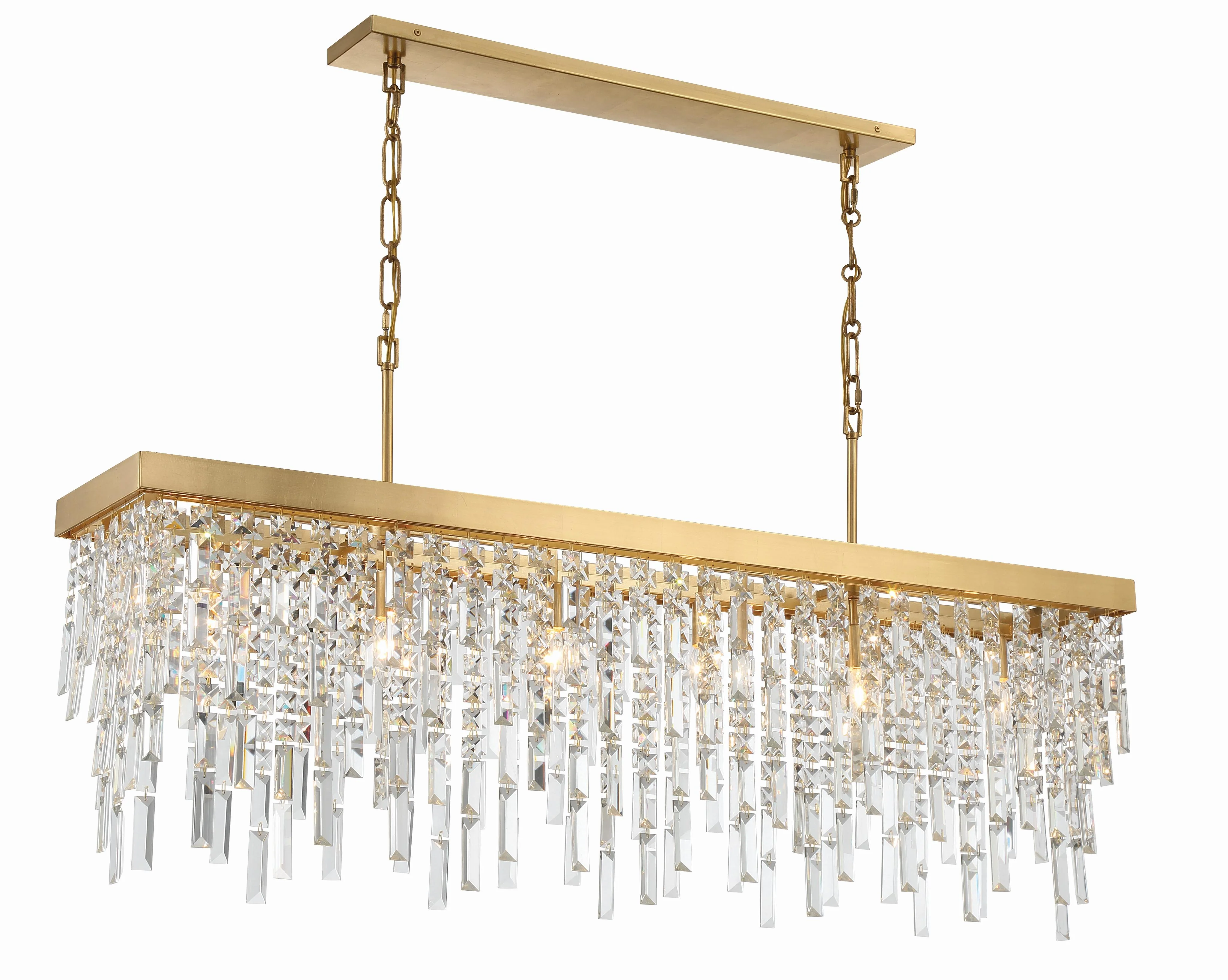 Crystorama Winfield 49'' Antique Gold Linear Chandelier - Image 3