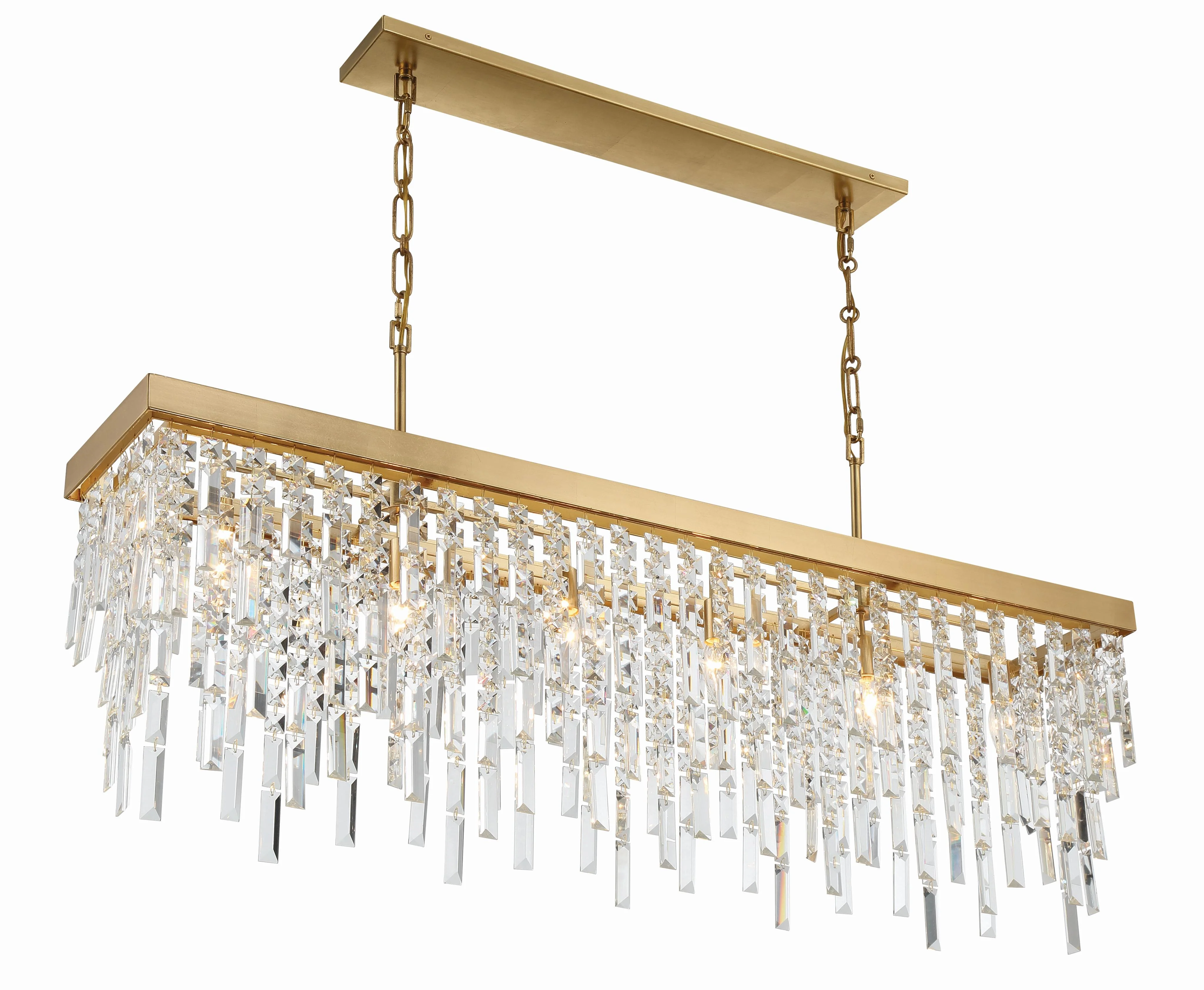 Crystorama Winfield 49'' Antique Gold Linear Chandelier - Image 5