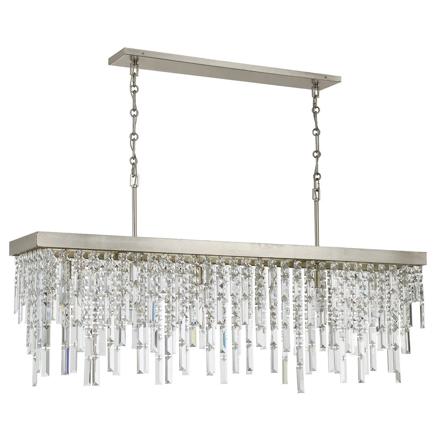 Crystorama Winfield 49'' Antique Silver Linear Chandelier - Image 2