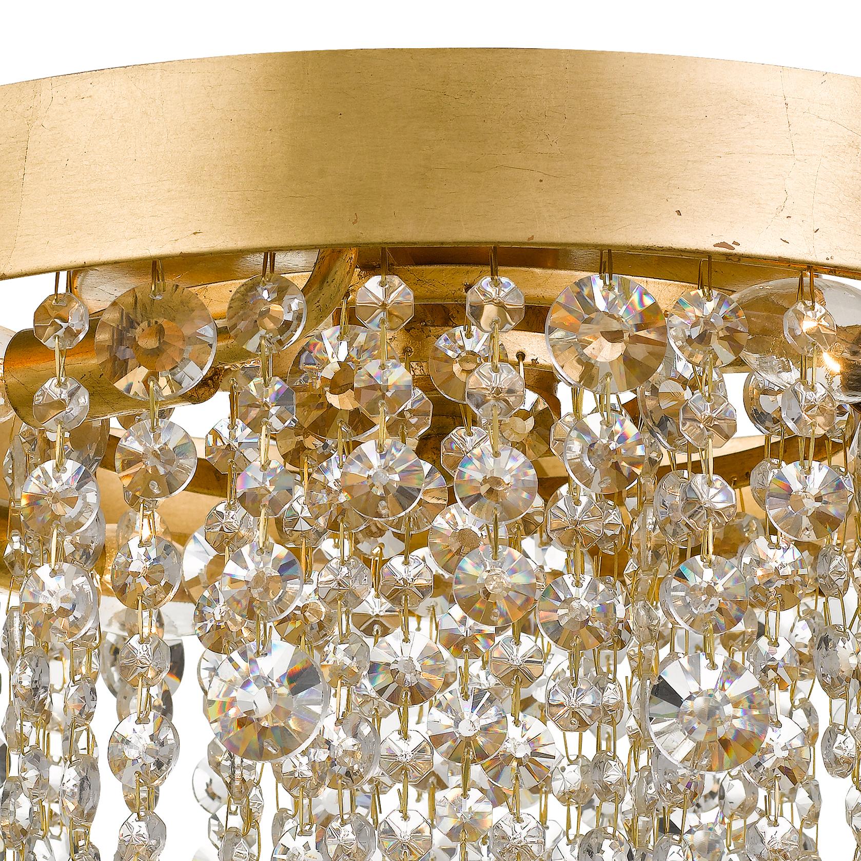 Crystorama Winham 16'' Hand Cut Crystal Antique Gold Flush Mount - Image 3