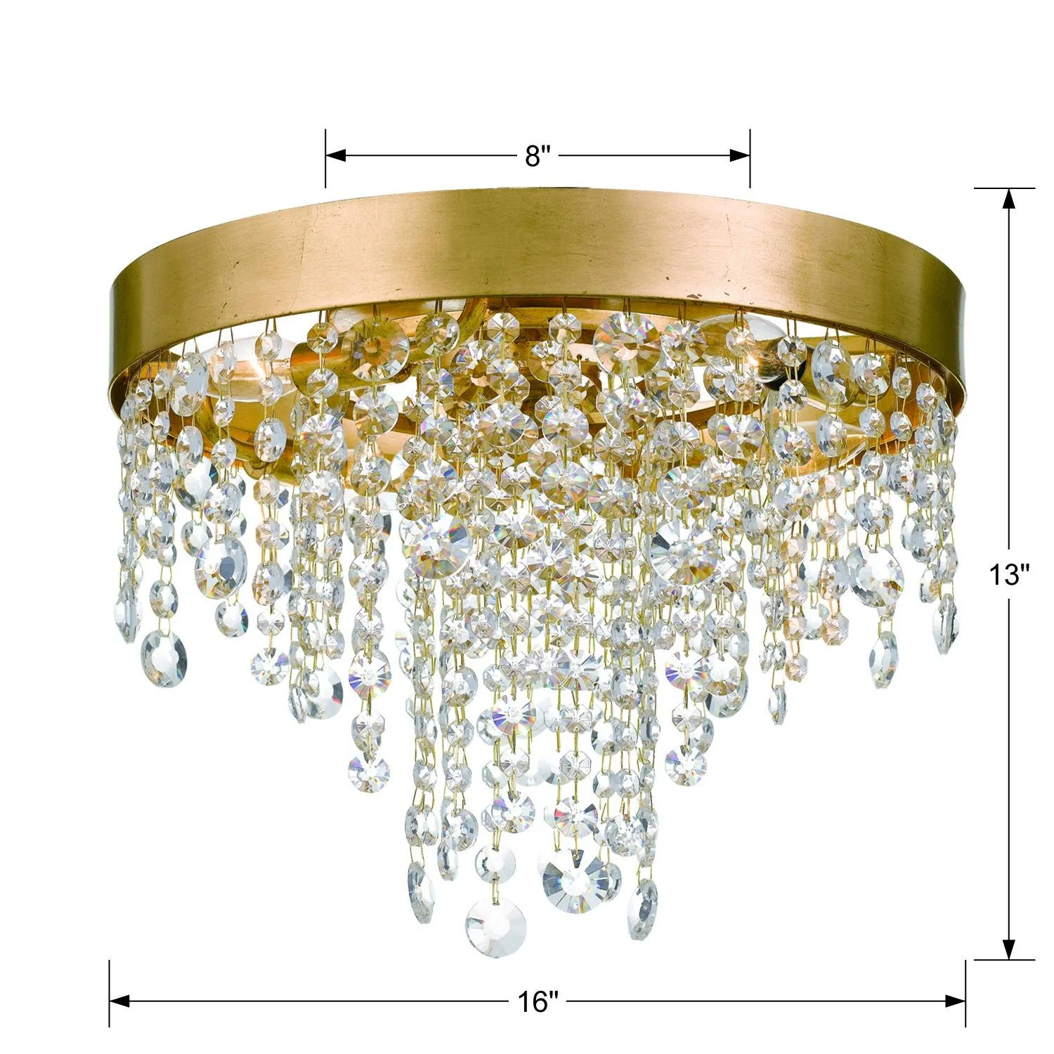 Crystorama Winham 16'' Hand Cut Crystal Antique Gold Flush Mount - Image 7